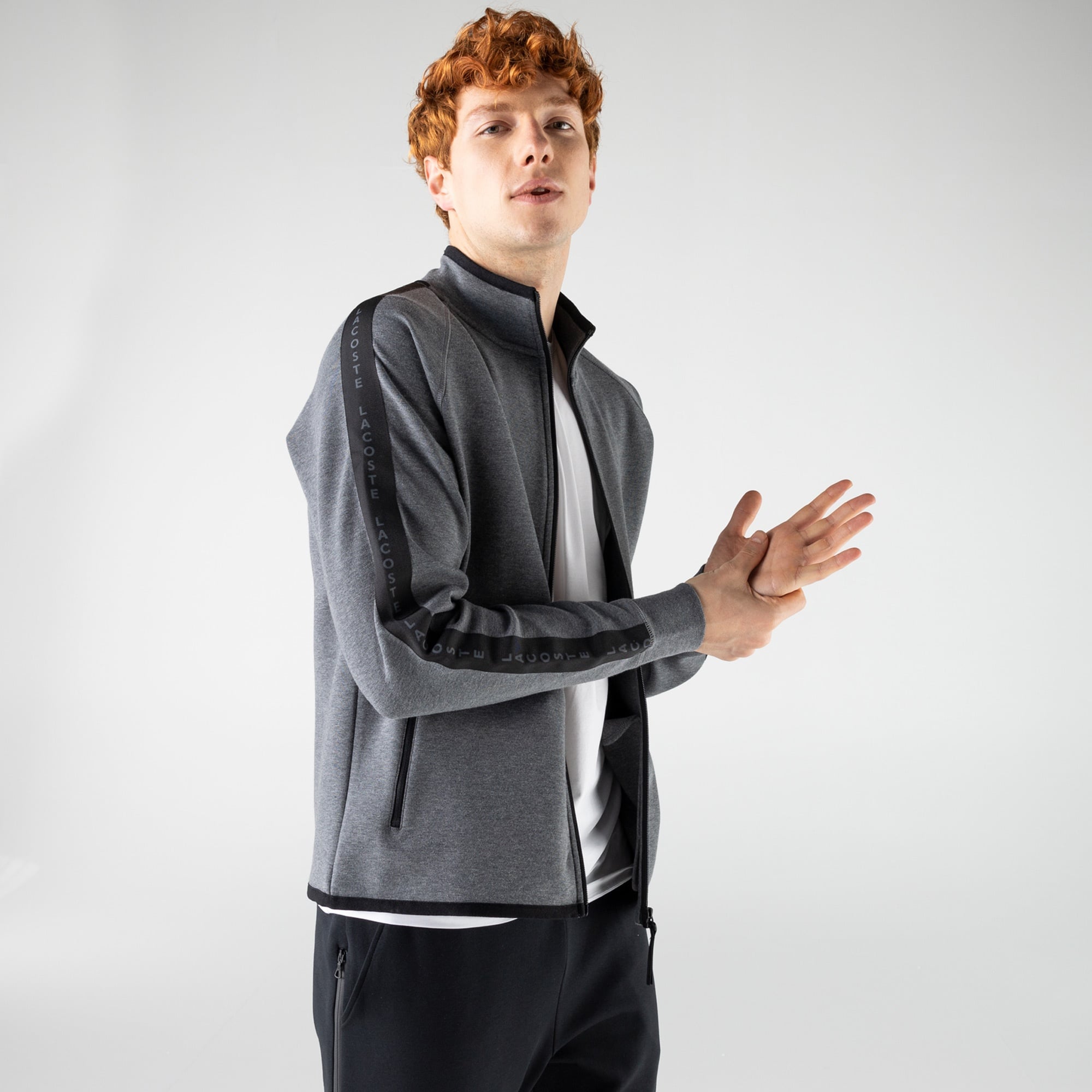 Lacoste Erkek Regular Fit Fermuarlı Gri Sweatshirt