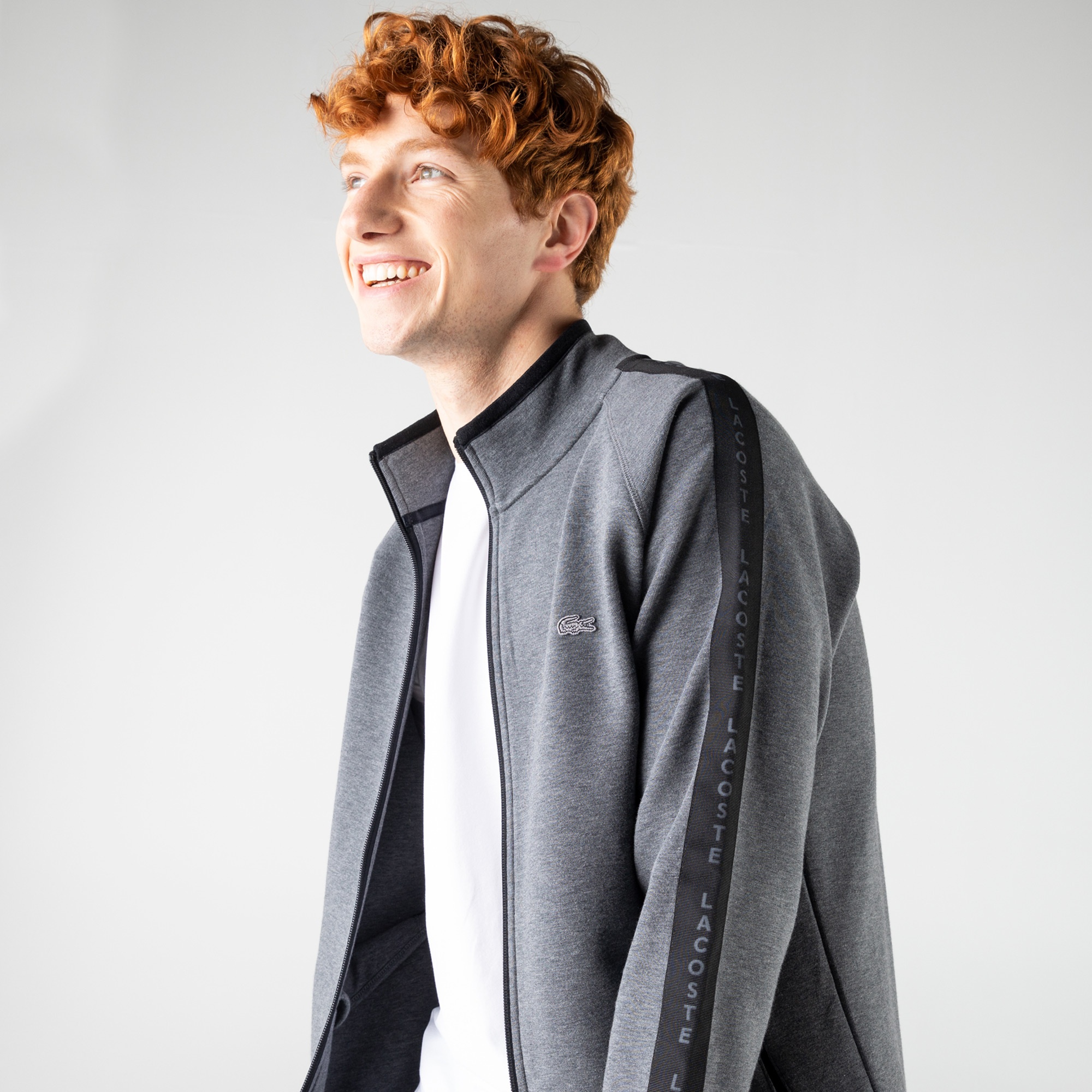 Lacoste Erkek Regular Fit Fermuarlı Gri Sweatshirt