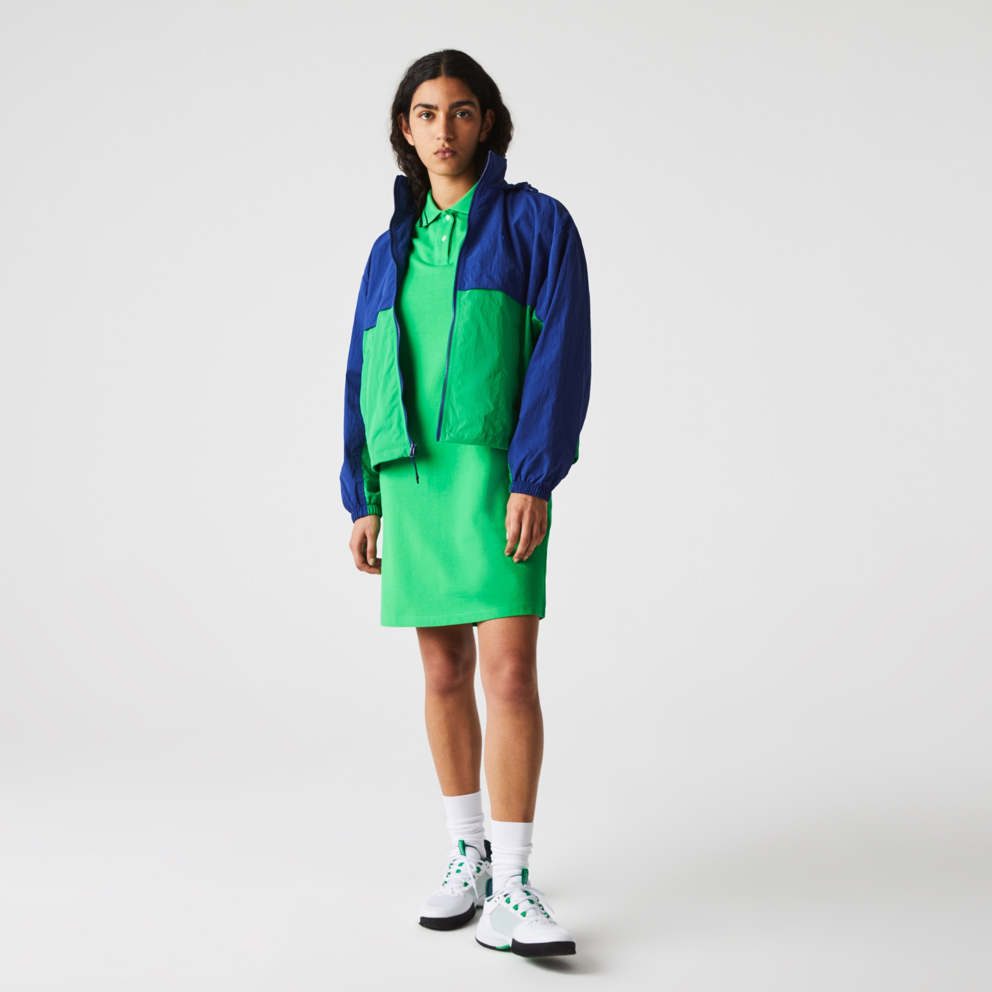 Lacoste Kadın Kapüşonlu Renk Bloklu Renkli Rüzgarlık