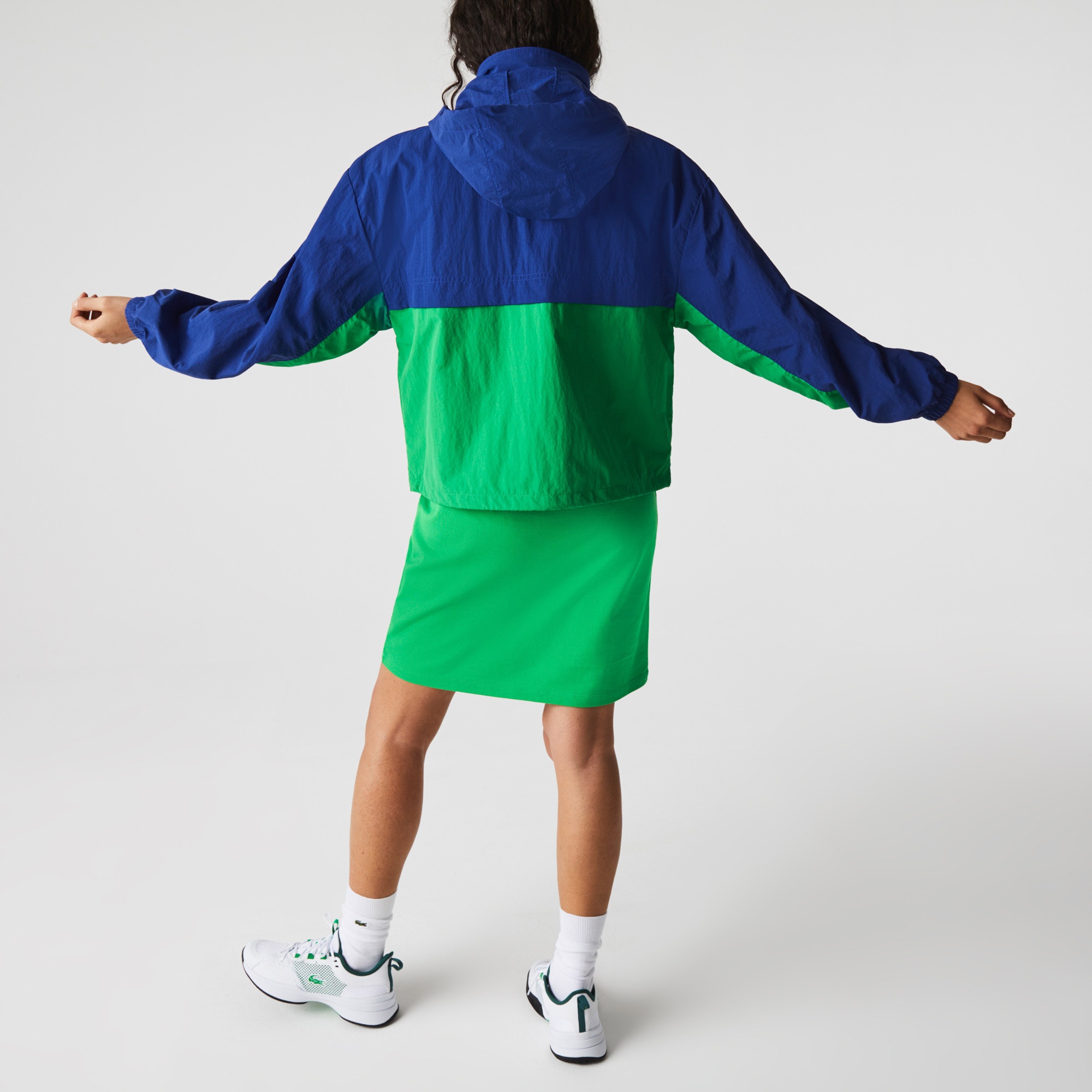 Lacoste Kadın Kapüşonlu Renk Bloklu Renkli Rüzgarlık