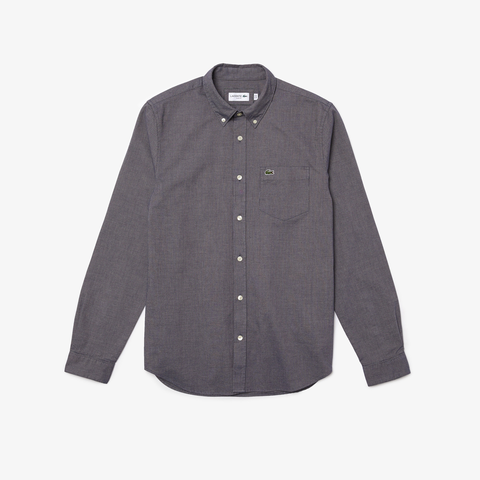 Lacoste Erkek Regular Fit Uzun Kollu Desenli Lacivert Gömlek