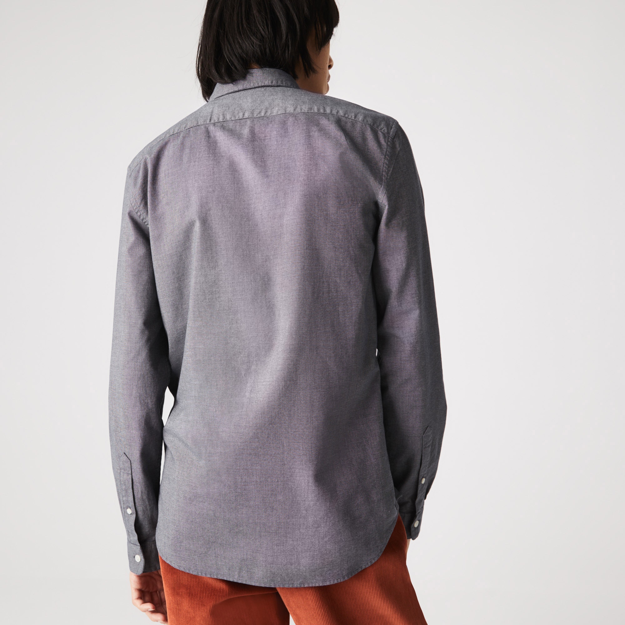 Lacoste Erkek Regular Fit Uzun Kollu Desenli Lacivert Gömlek