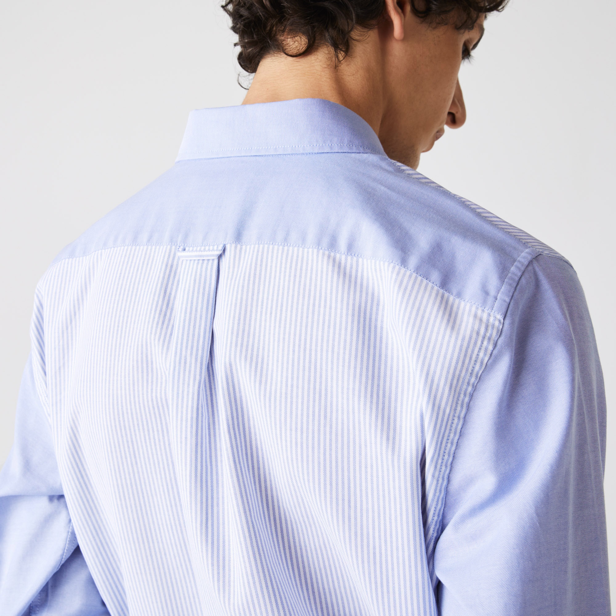 Lacoste Heritage Erkek Regular Fit Uzun Kollu Çizgili Mavi Gömlek