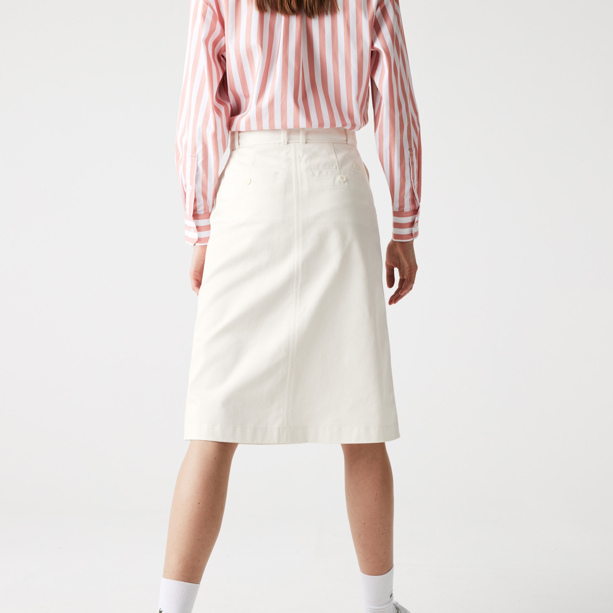 Lacoste Kadın Regular Fit Yüksel Bel Beyaz Etek