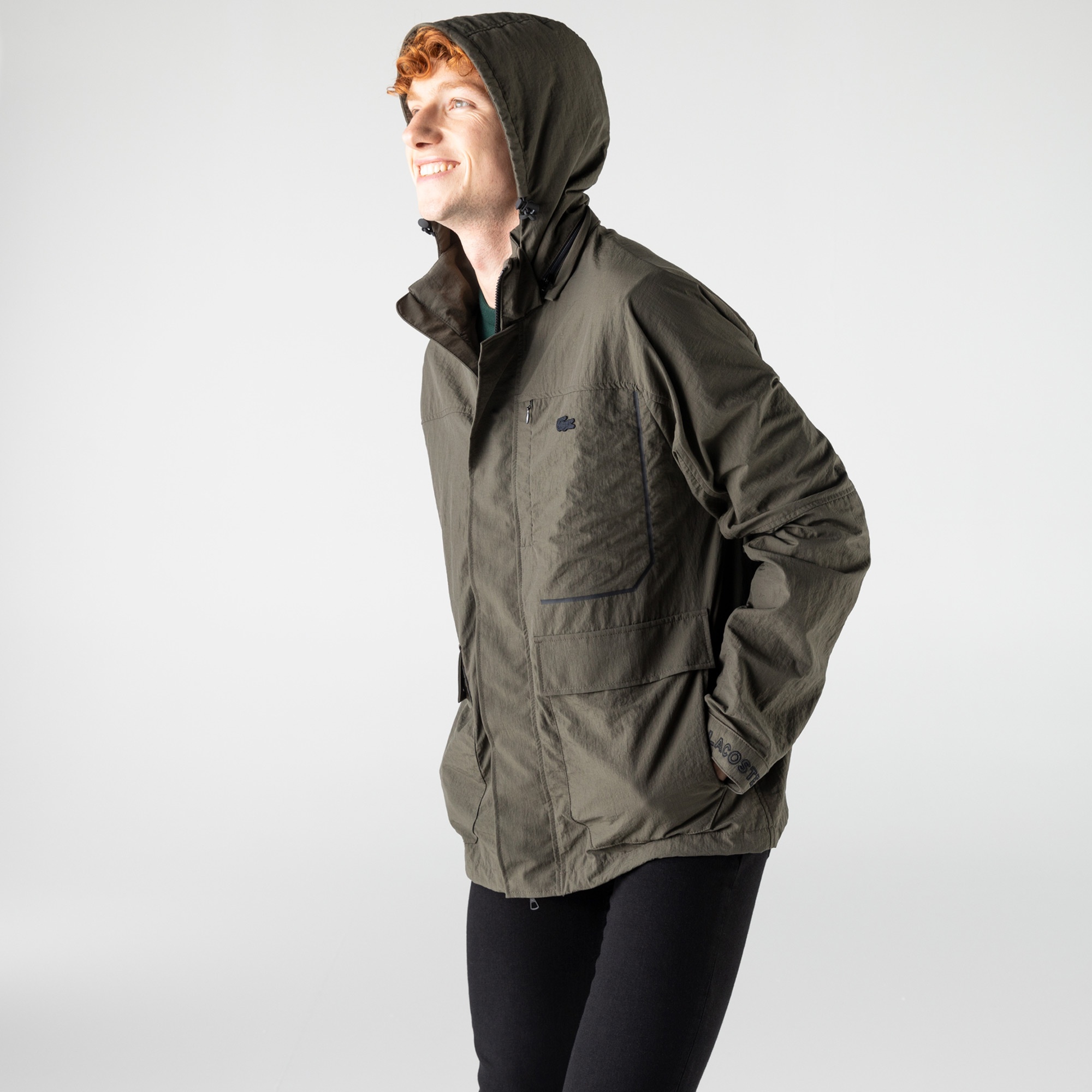 Lacoste Erkek Çıkarılabilir Kapüşonlu Haki Mont