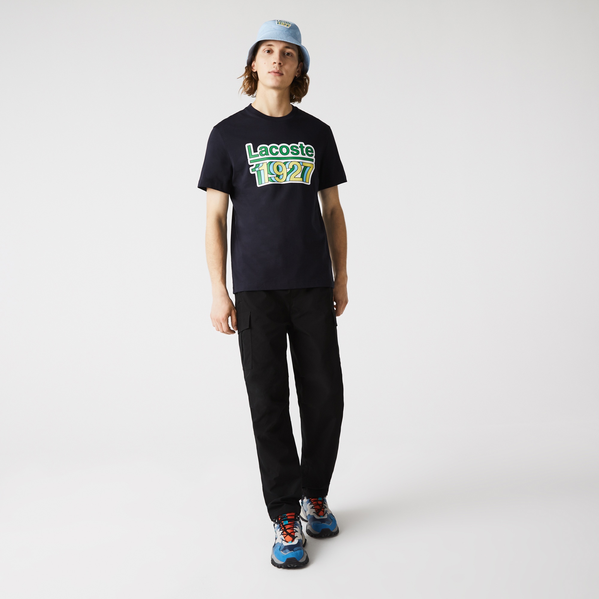 Lacoste Erkek Regular Fit Bisiklet Yaka Baskılı Lacivert T-Shirt