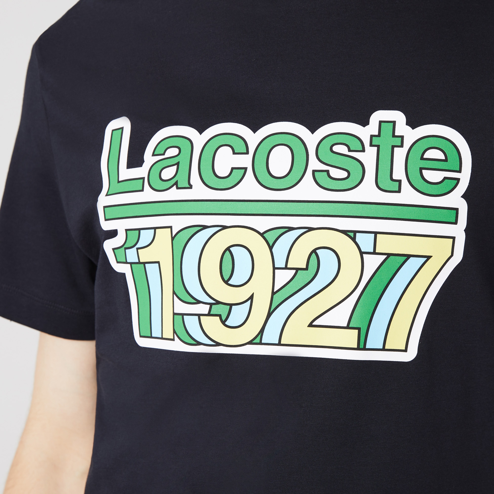 Lacoste Erkek Regular Fit Bisiklet Yaka Baskılı Lacivert T-Shirt