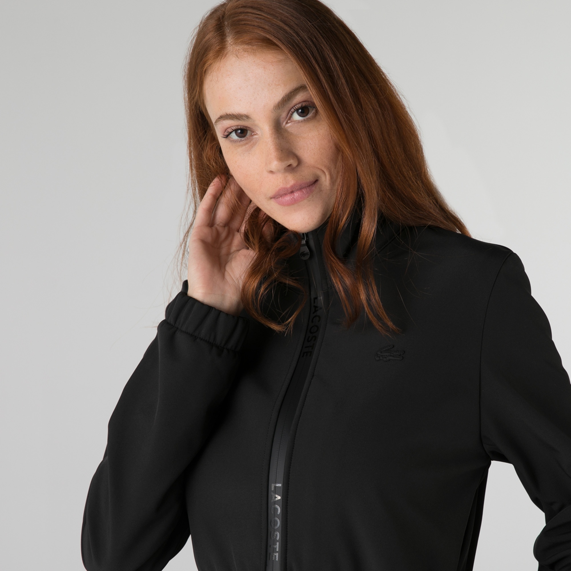 Lacoste Kadın Dik Yaka Kapitone Siyah Mont