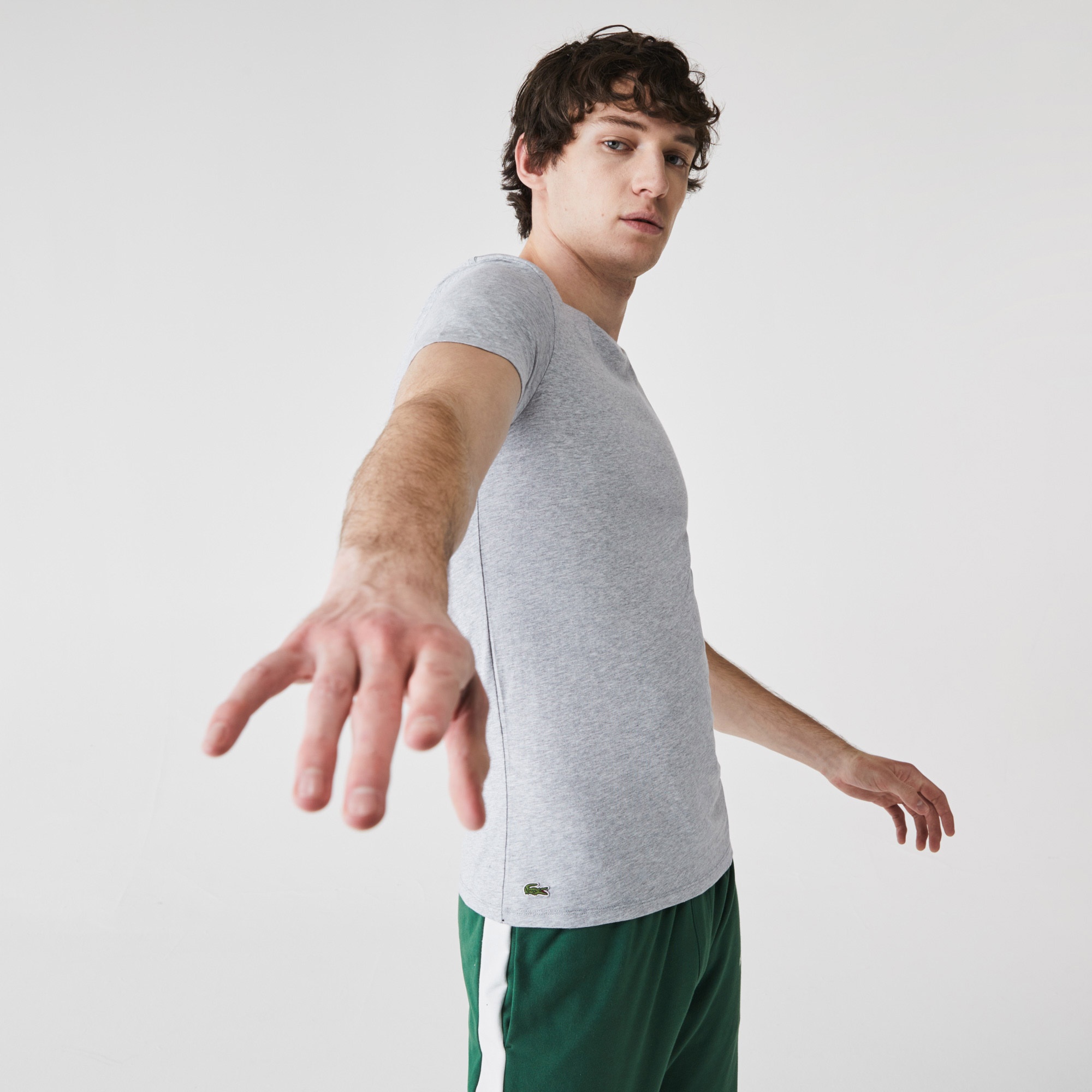 Lacoste Erkek Slim Fit Bisiklet Yaka Renkli 3'lü Atlet