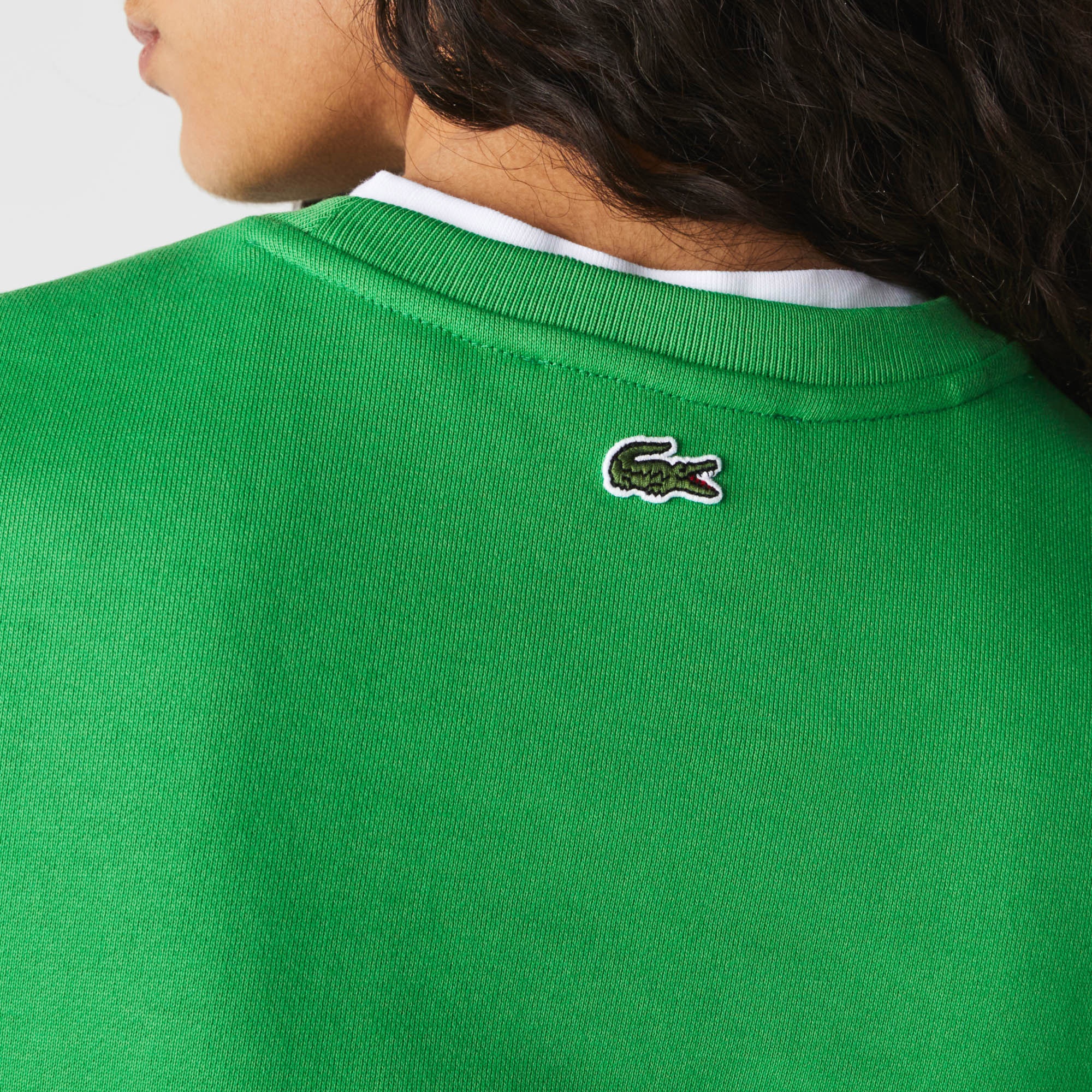 Lacoste Kadın Regular Fit Bisiklet Yaka Baskılı Yeşil Sweatshirt