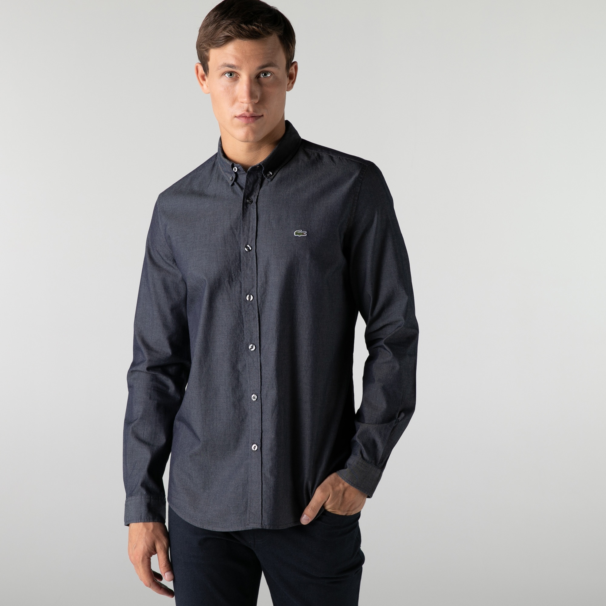 Lacoste Erkek Slim Fit Siyah Gömlek