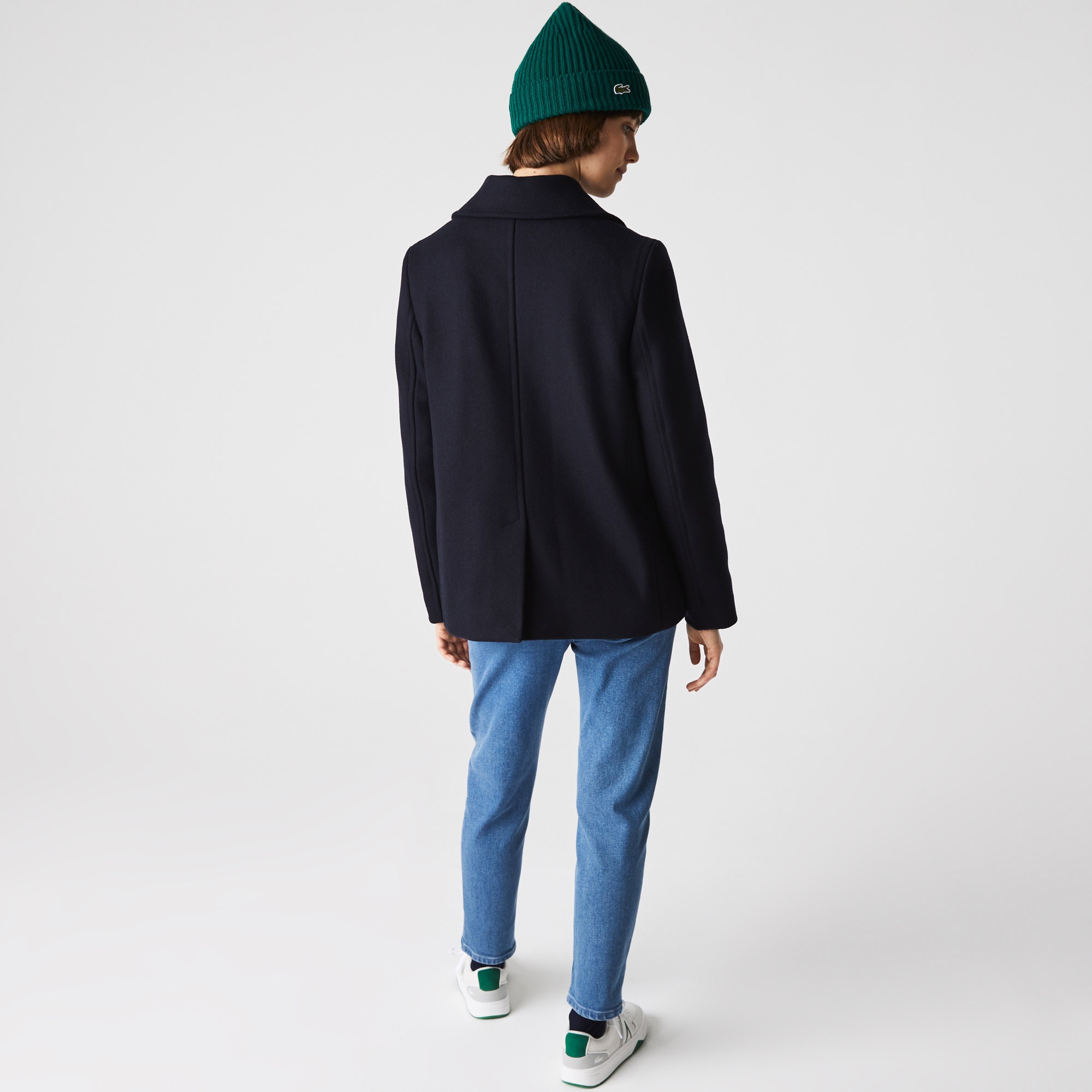 Lacoste Kadın Kruvaze Lacivert Kaban