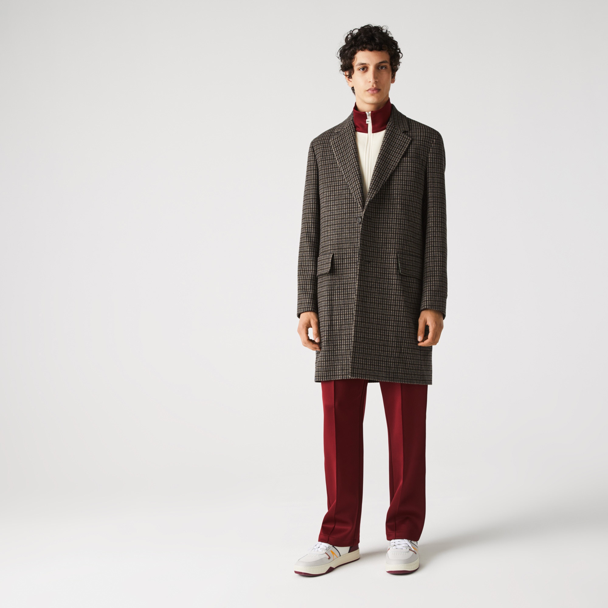 Lacoste Erkek Ekose Haki Kaban