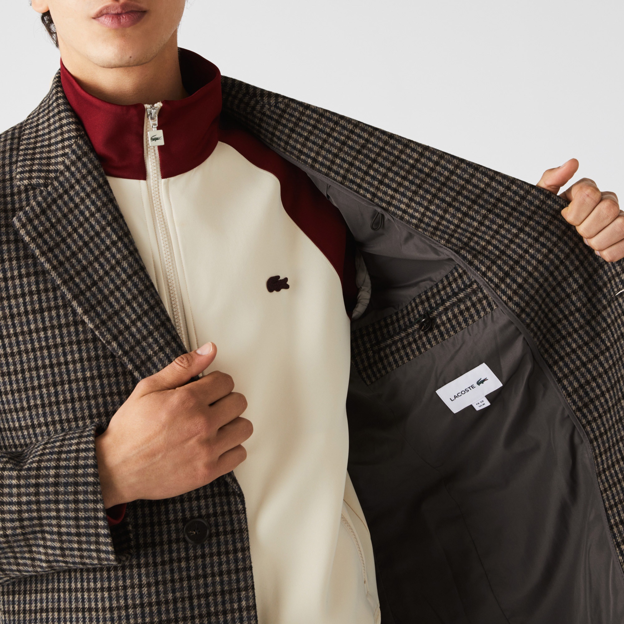 Lacoste Erkek Ekose Haki Kaban