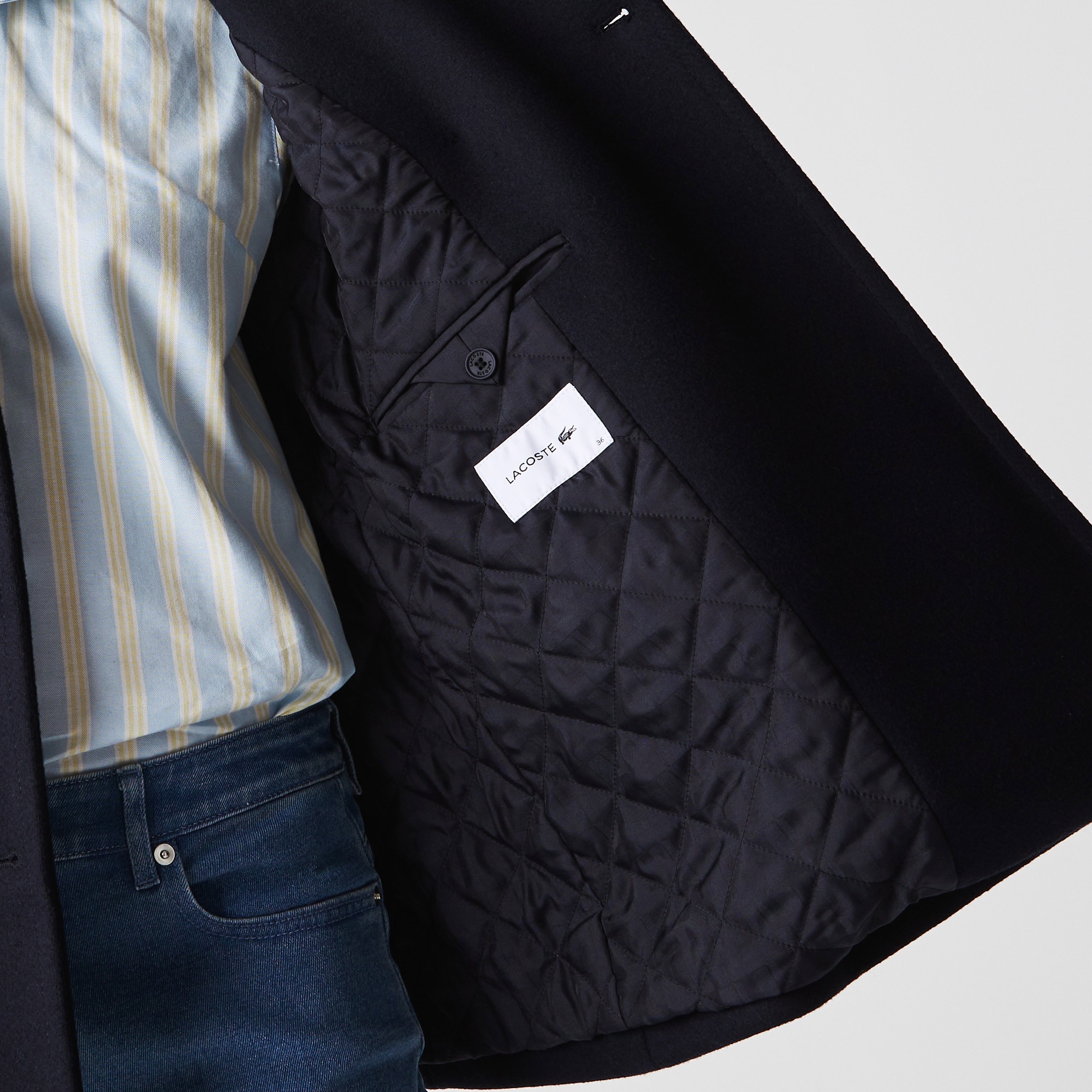 Lacoste Kadın Kruvaze Lacivert Kaban