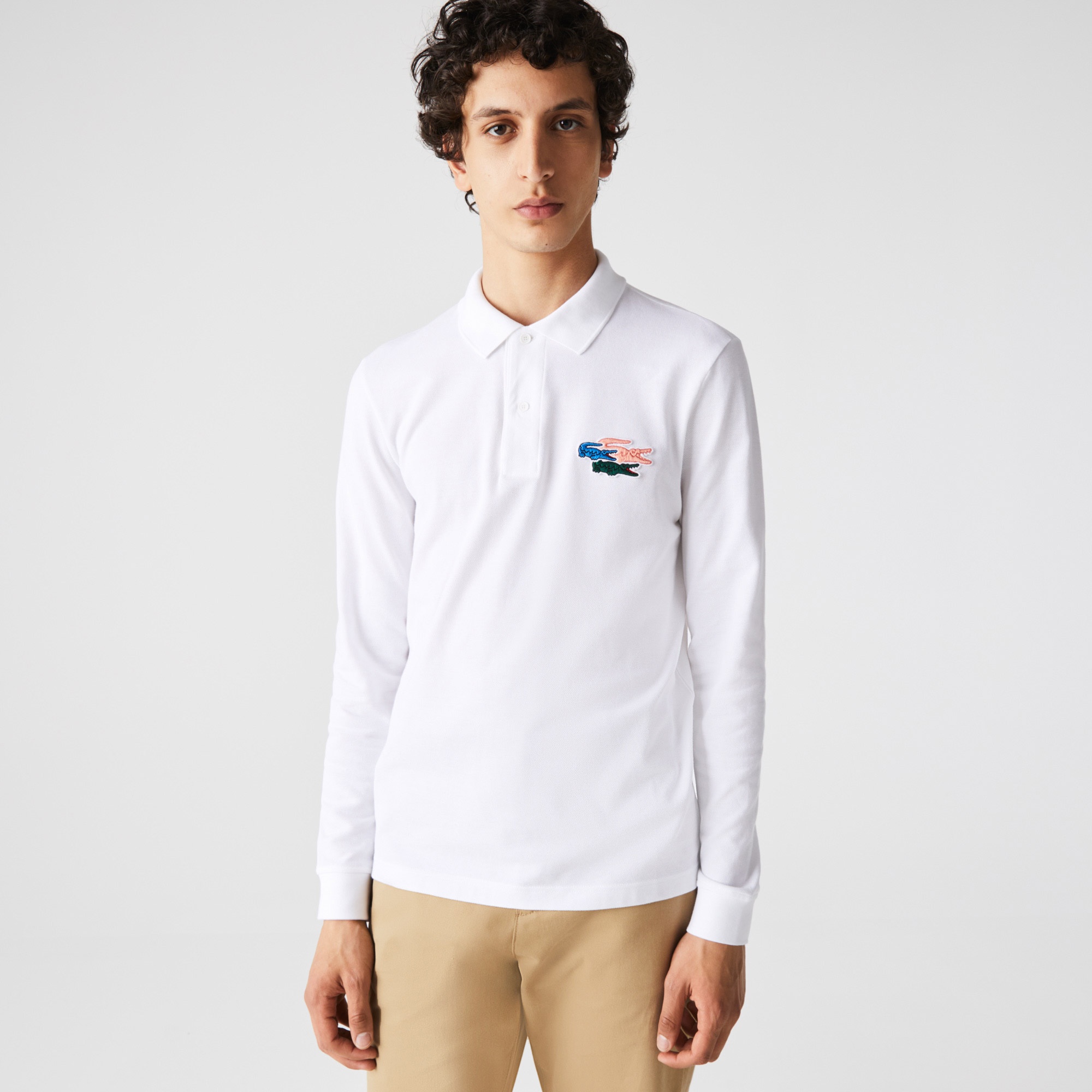 Lacoste Erkek Regular Fit Uzun Kollu Beyaz Polo