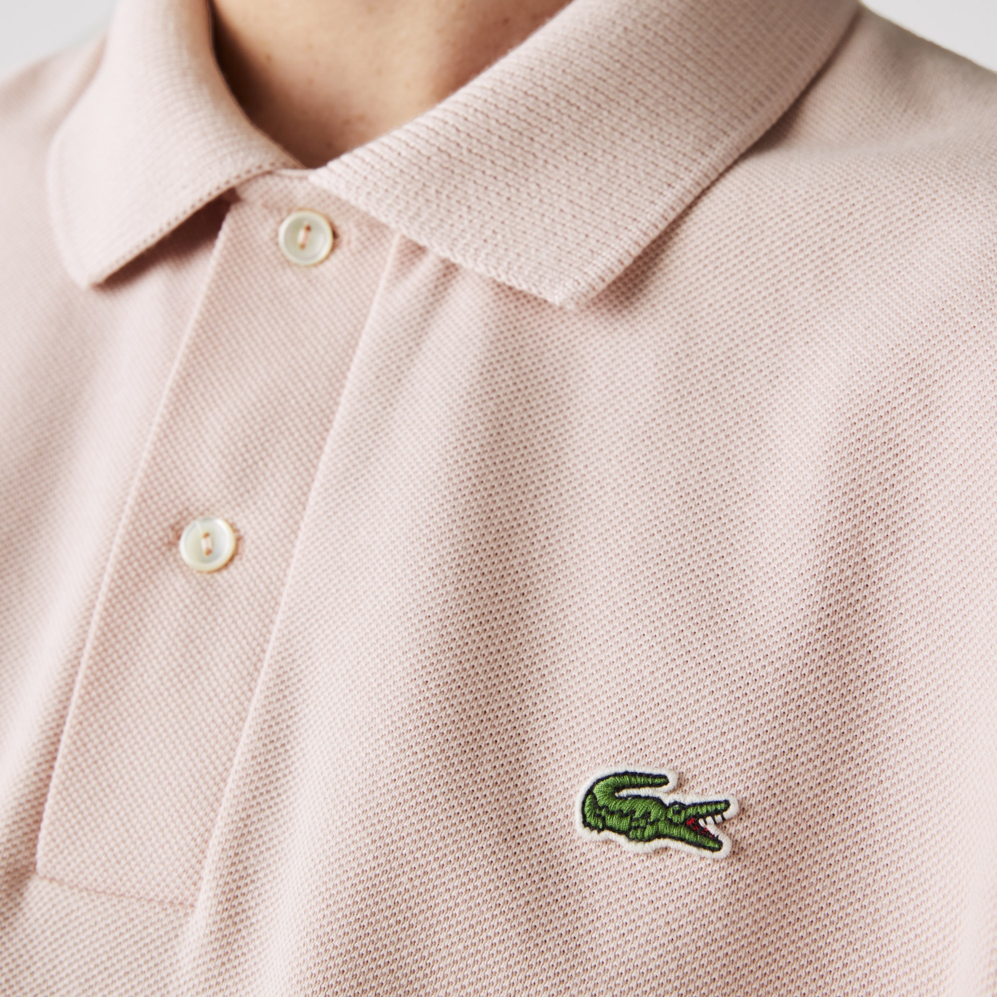 Lacoste Erkek Classic Fit Organik Pamuk Açık Pembe Polo