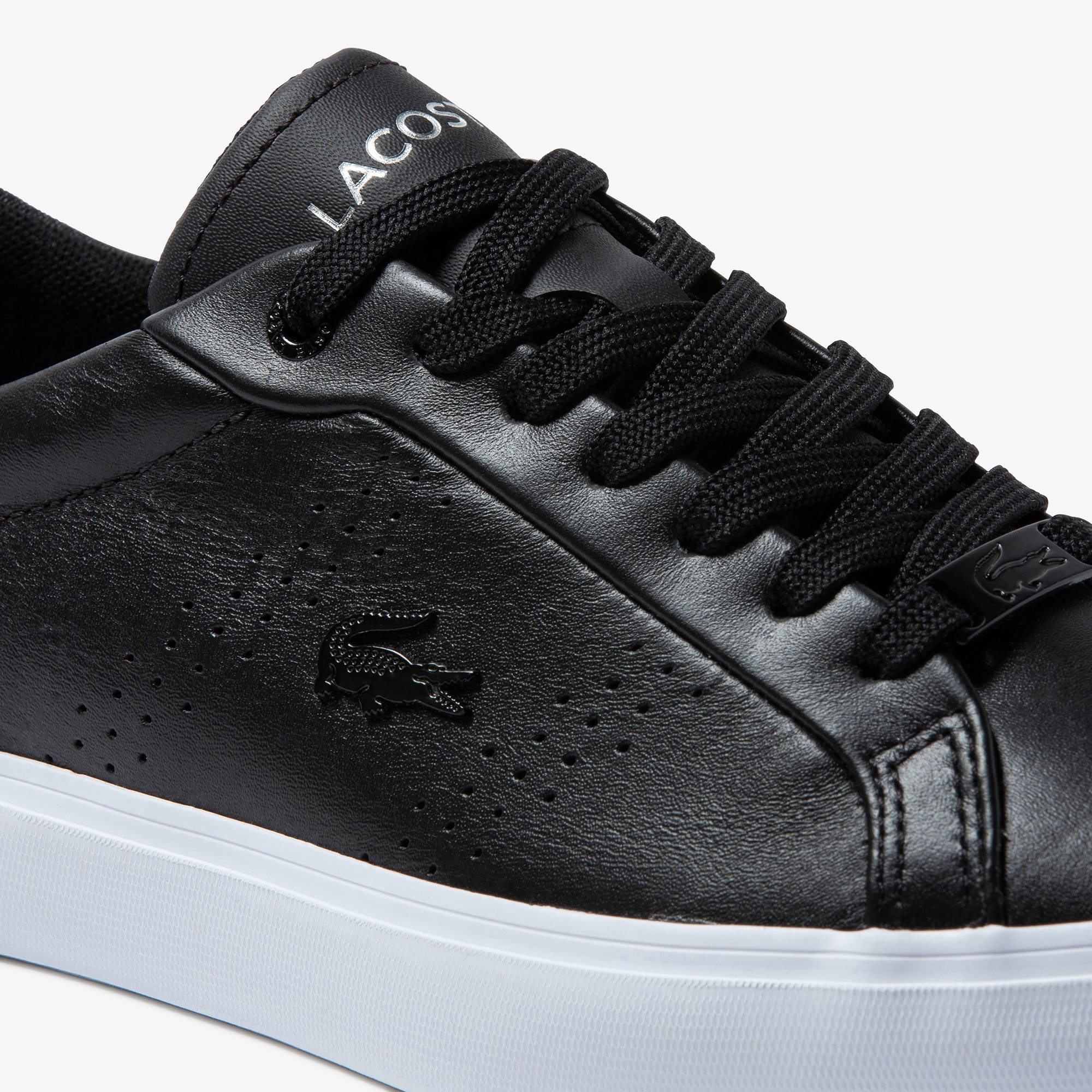 Lacoste Powercourt 2.0 Kadın Deri Siyah Sneaker