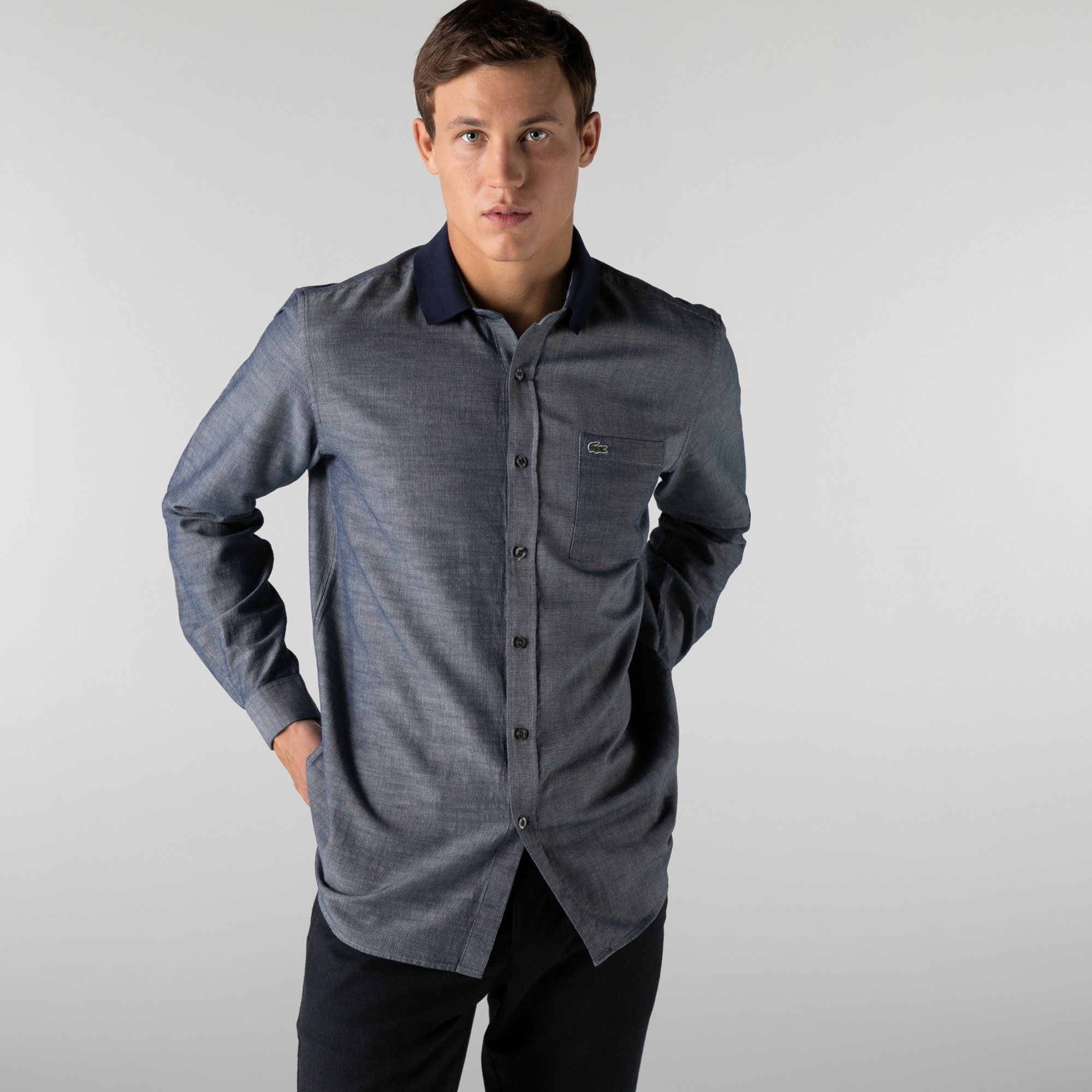 Lacoste Erkek Regular Fit Lacivert Gömlek