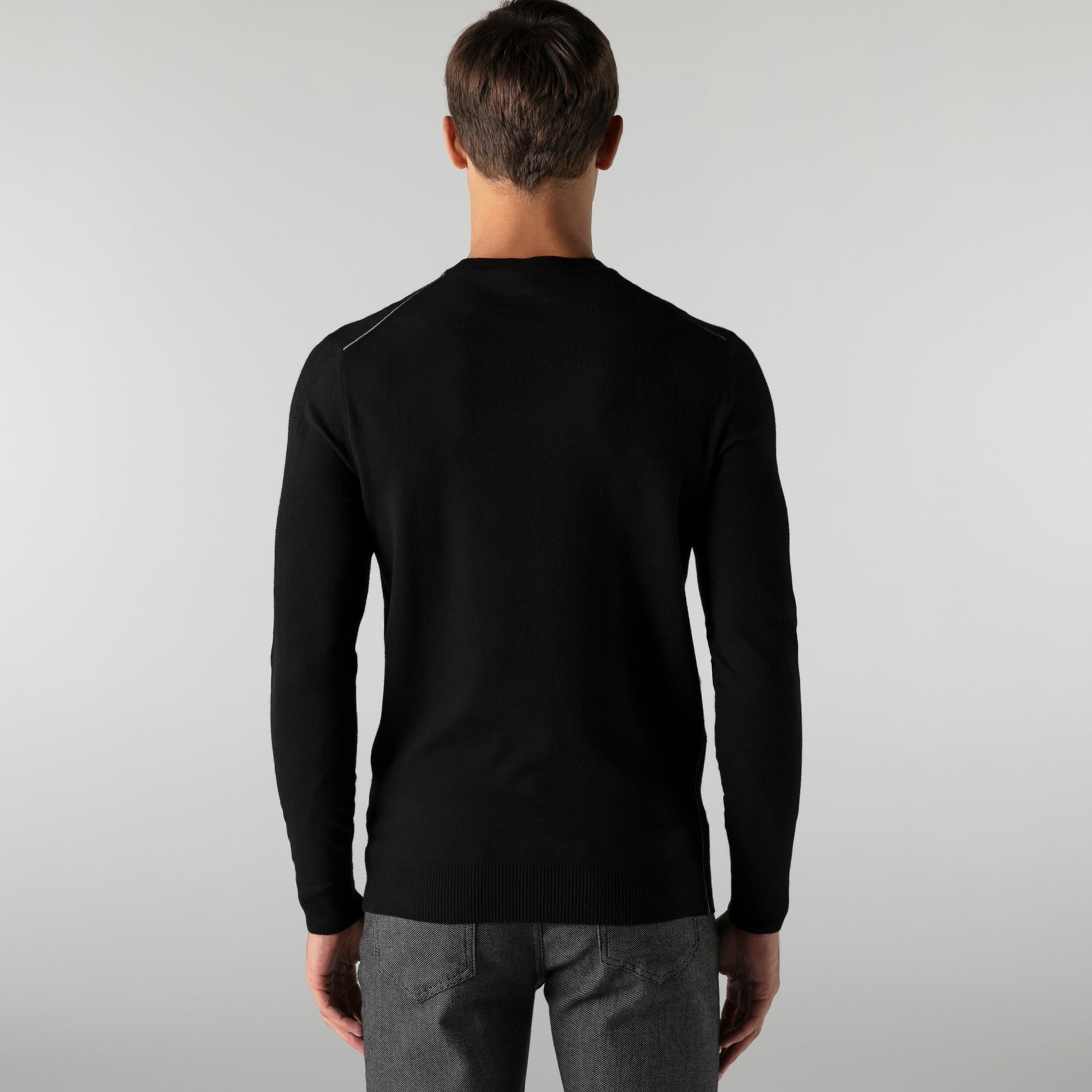 Lacoste Erkek Regular Fit Bisiklet Yaka Siyah Kazak