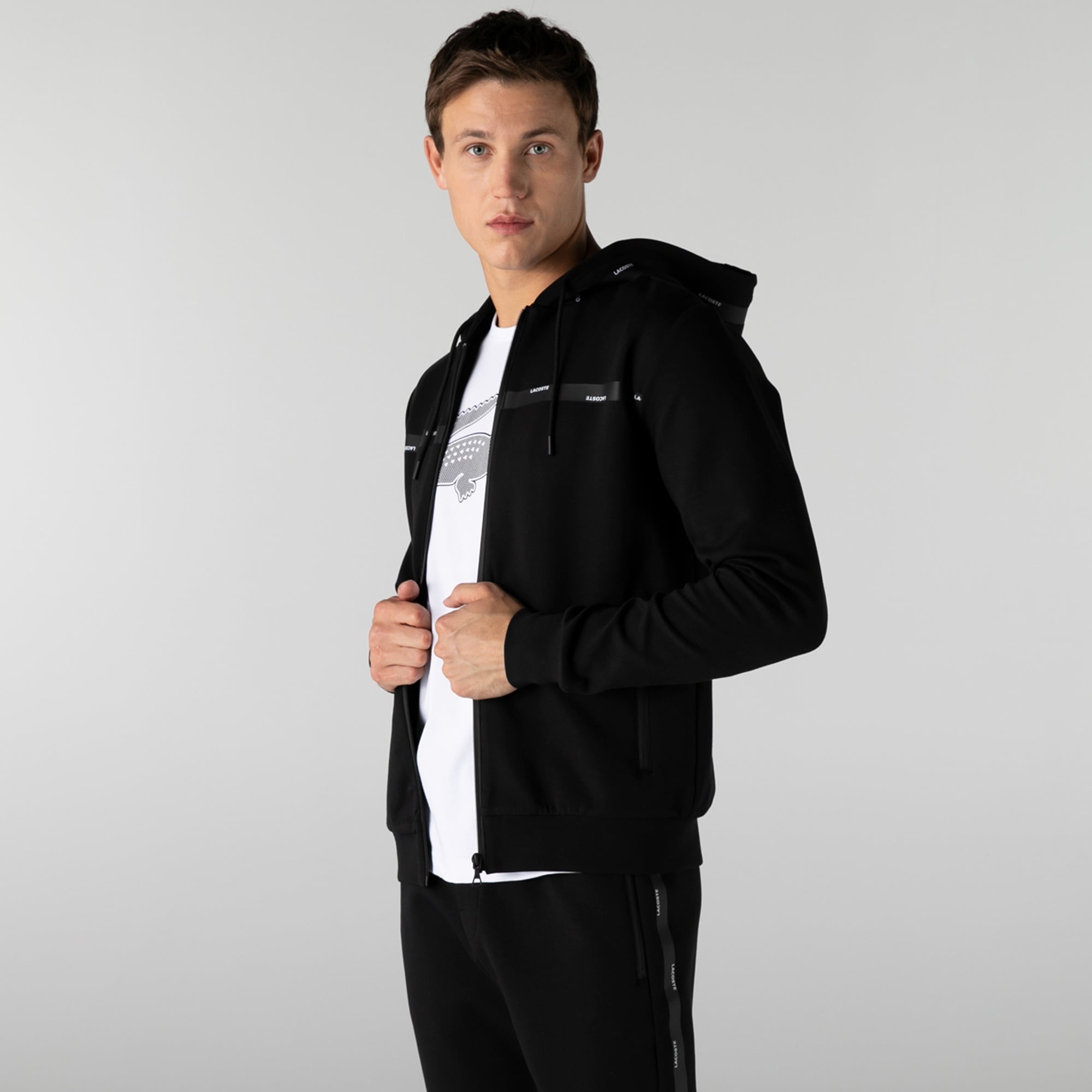 Lacoste Erkek Regular Fit Kapüşonlu Siyah Sweatshirt