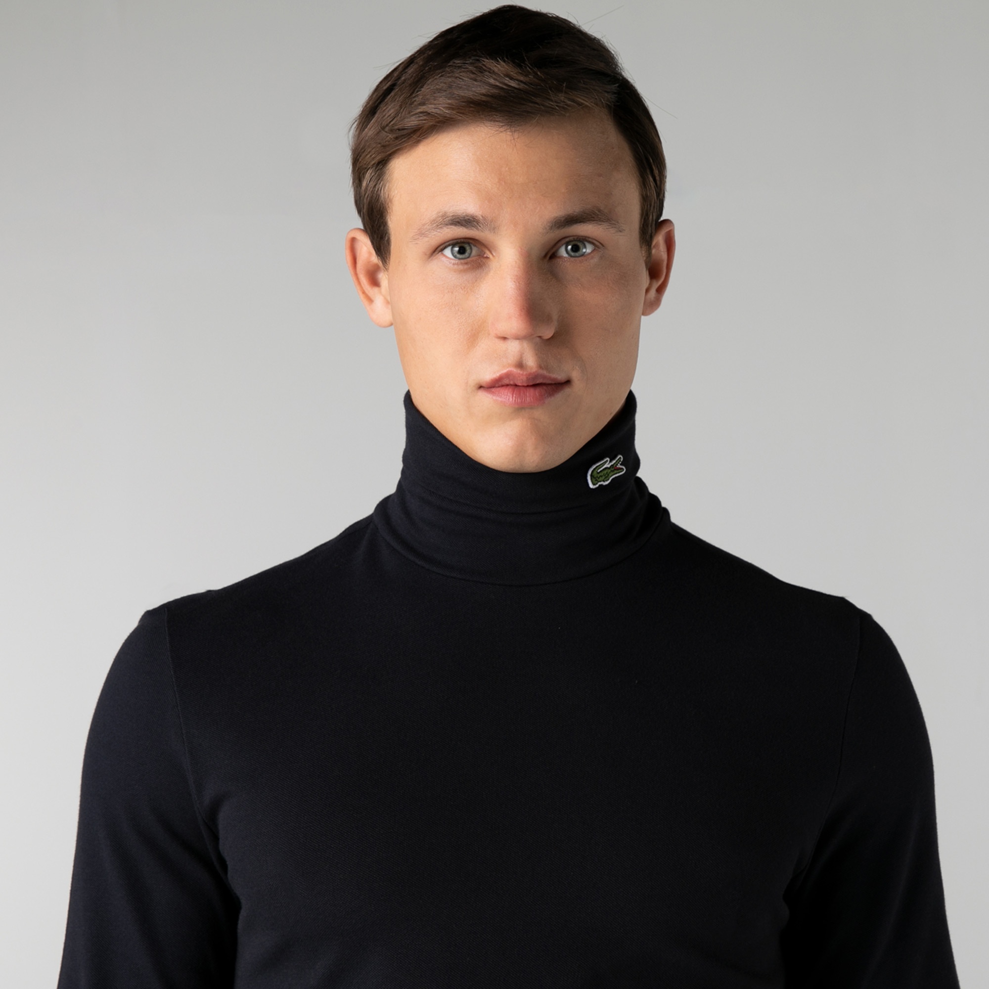 Lacoste Erkek Regular Fit Uzun Kollu Boğazlı Yaka Lacivert T-Shirt