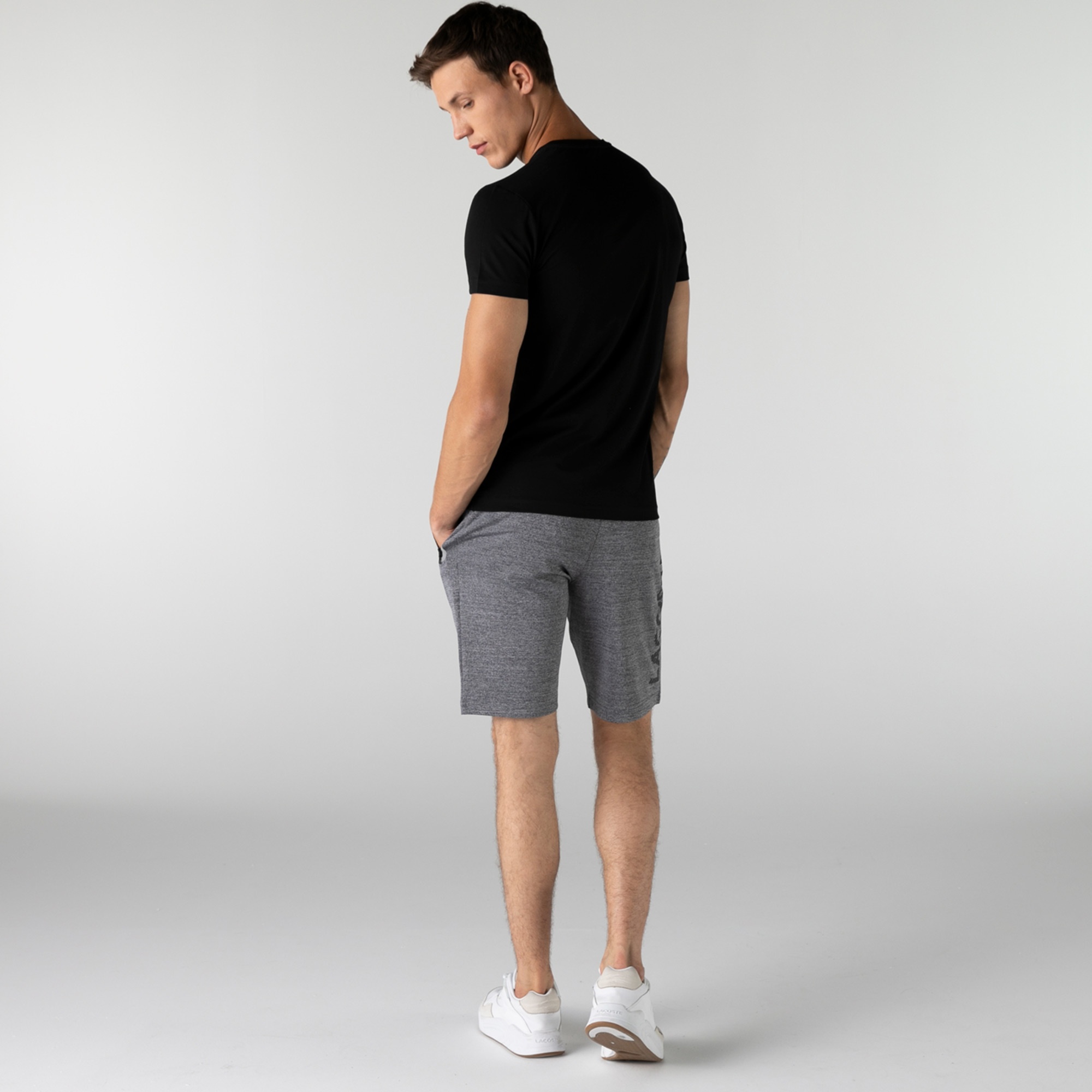 Lacoste Erkek Slim Fit Baskılı Gri Şort