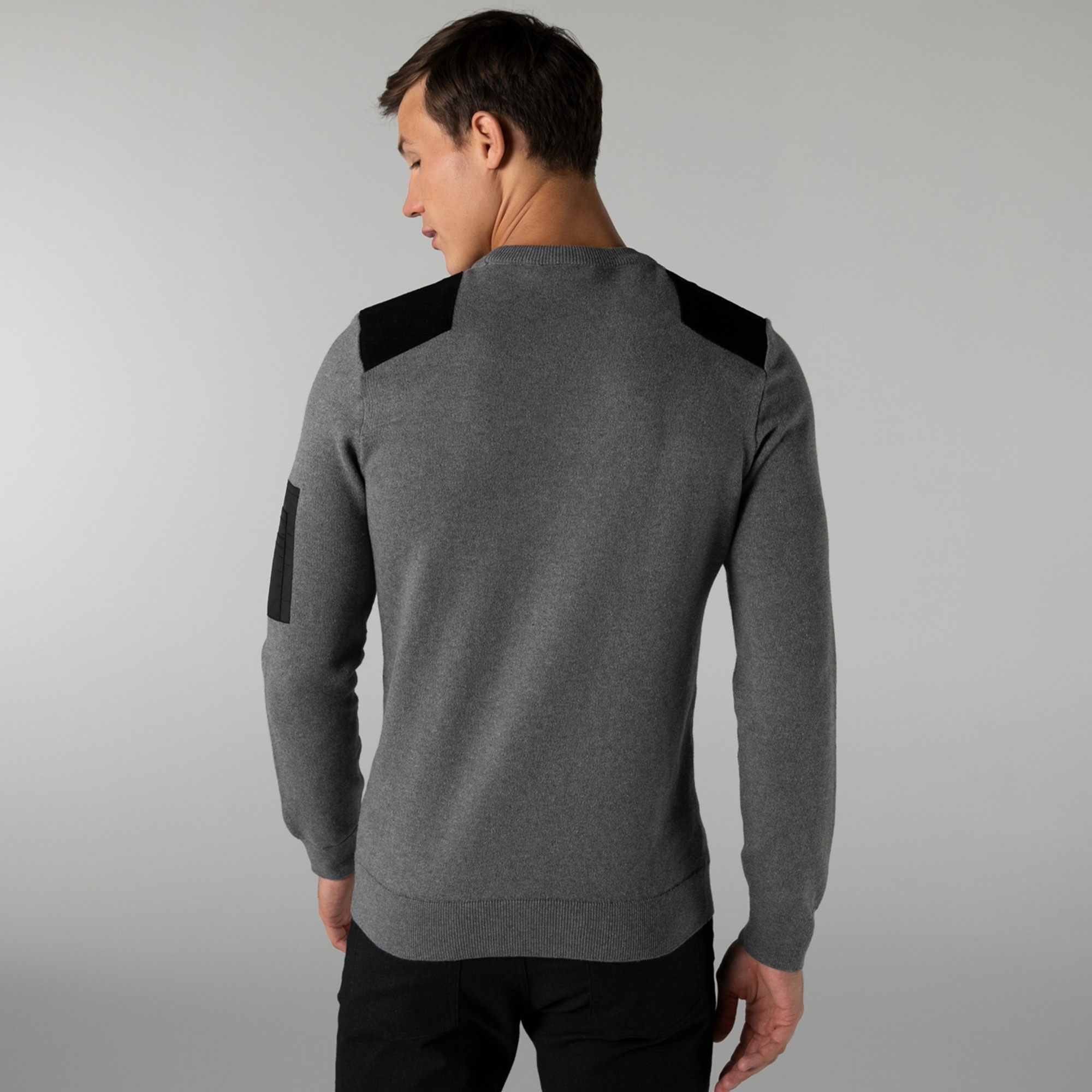 Lacoste Erkek Regular Fit Bisiklet Yaka Gri Kazak