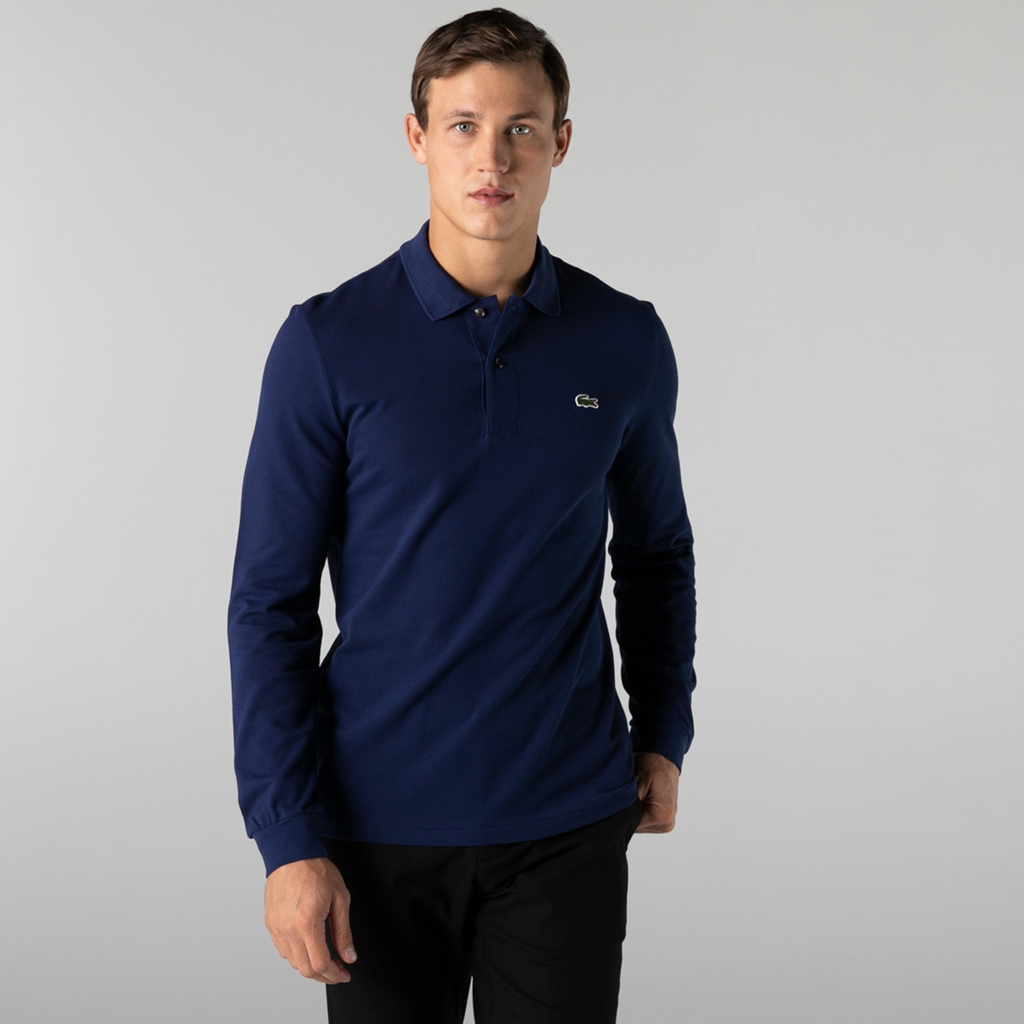 Lacoste Erkek Classic Fit Uzun Kollu Lacivert Polo