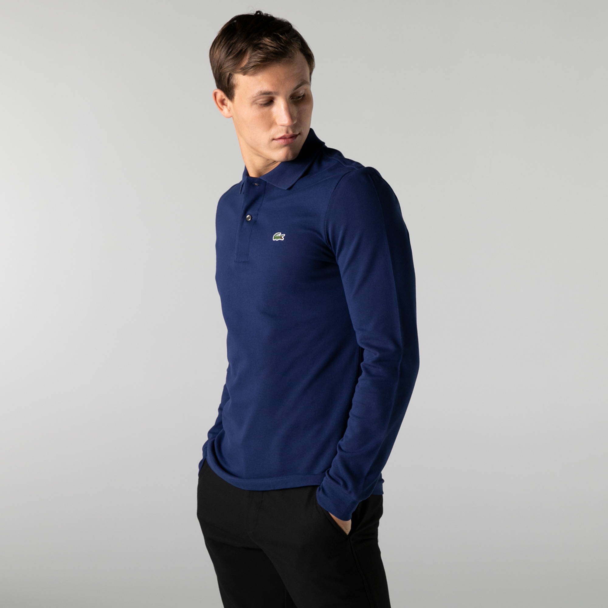 Lacoste Erkek Classic Fit Uzun Kollu Lacivert Polo