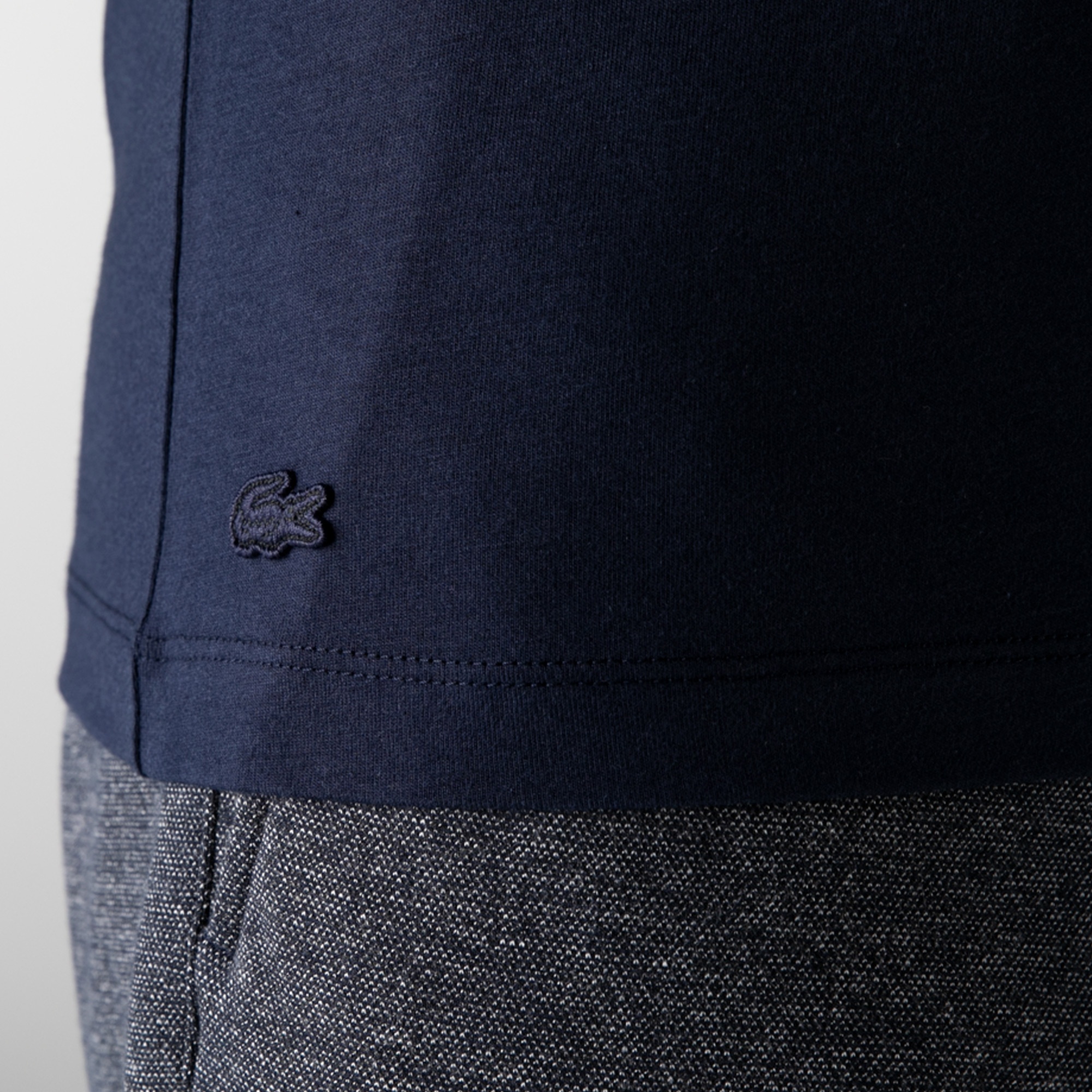 Lacoste Erkek Slim Fit Bisiklet Yaka Baskılı Lacivert T-Shirt