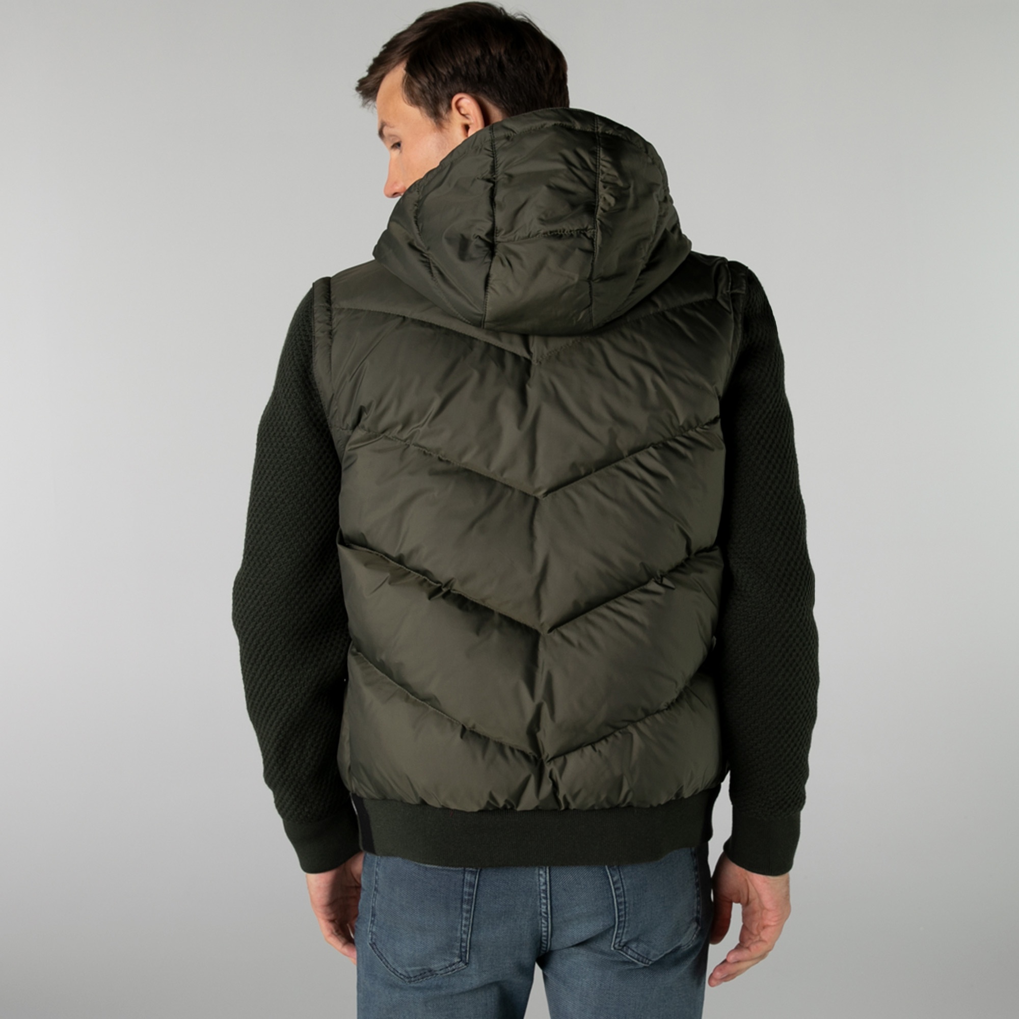 Lacoste Erkek Kapüşonlu Kapitone Haki Mont