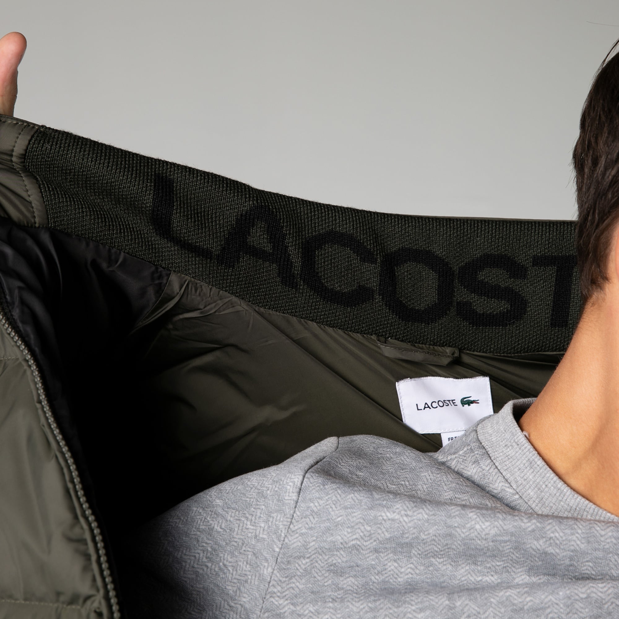 Lacoste Erkek Kapüşonlu Kapitone Haki Mont