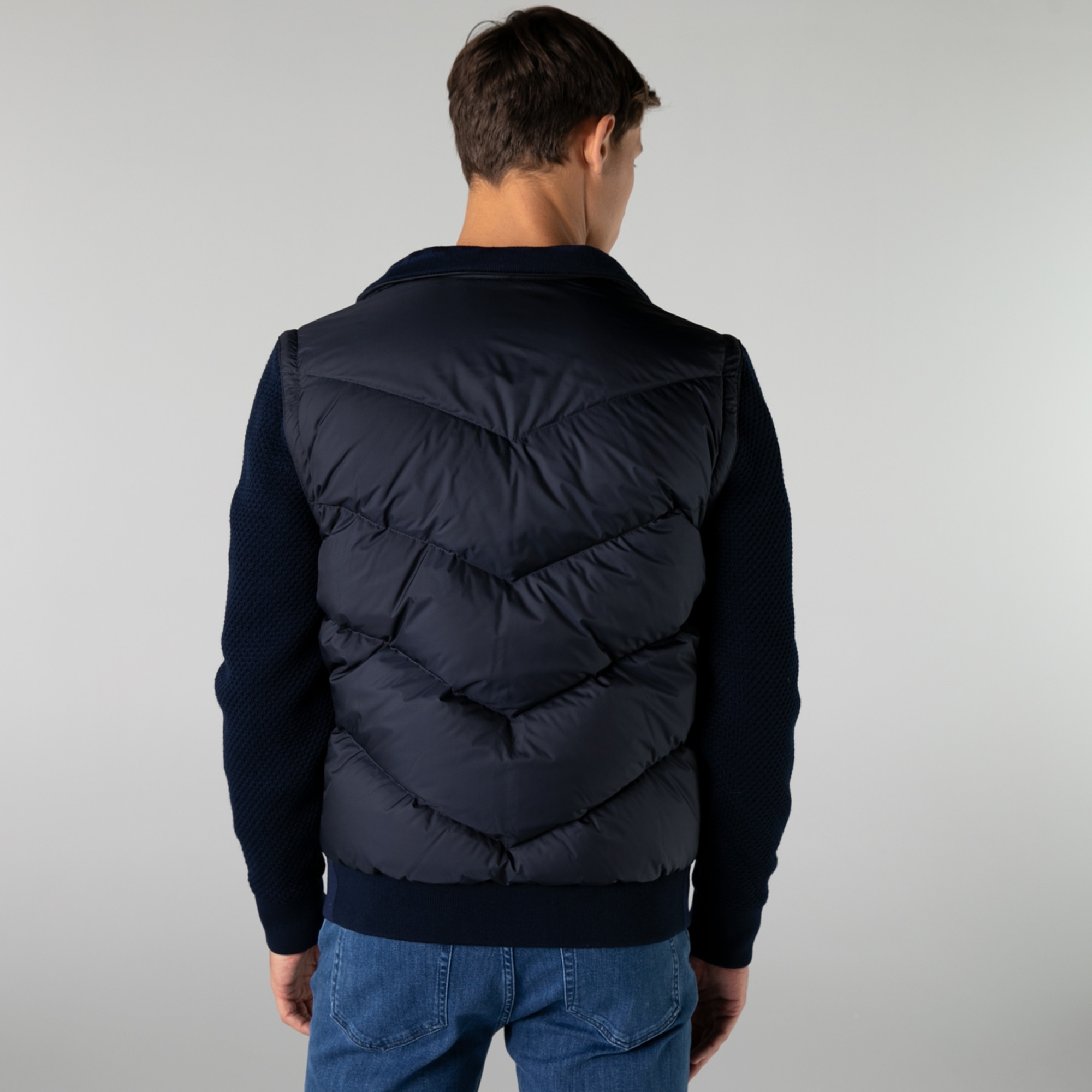 Lacoste Erkek Kapüşonlu Kapitone Lacivert Mont