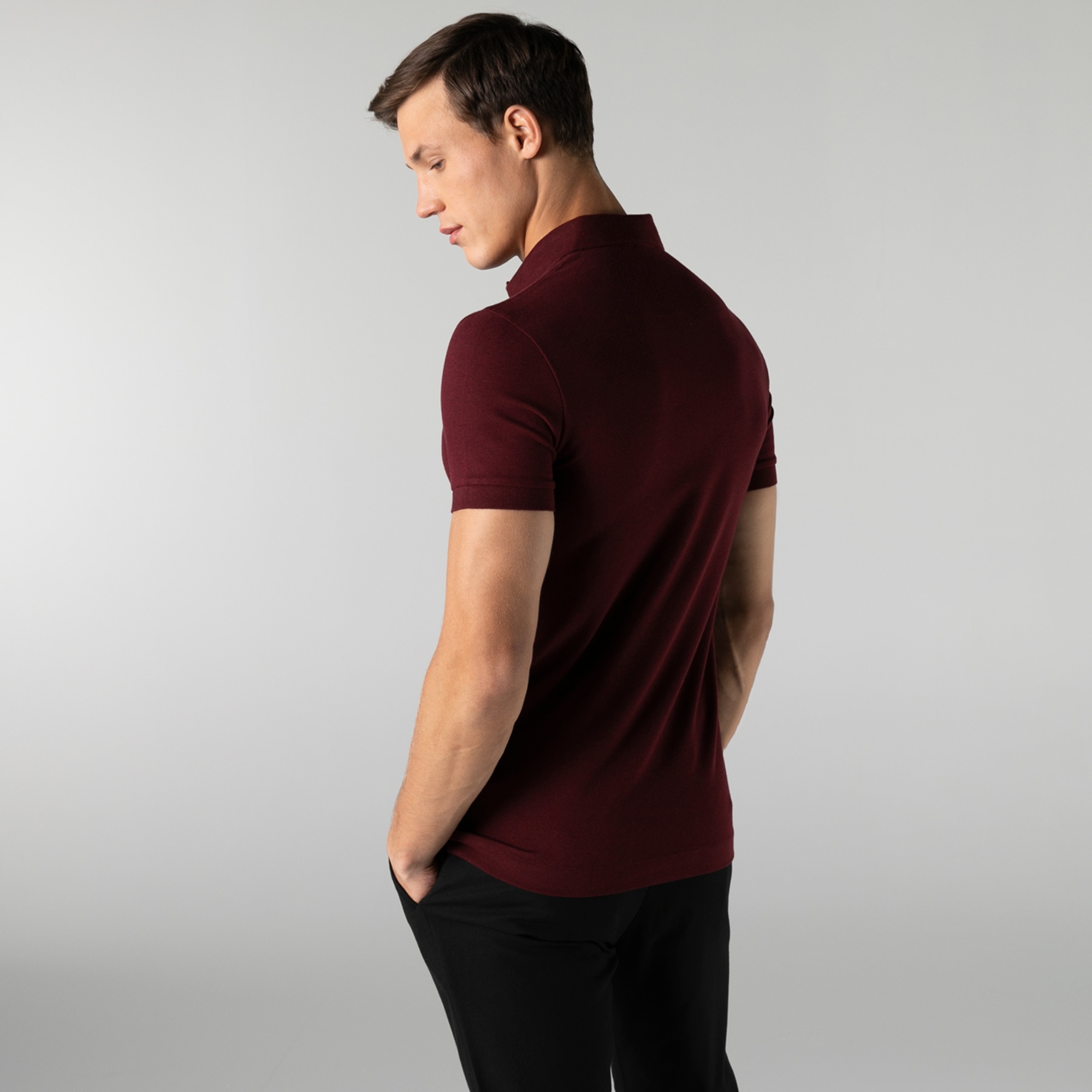 Lacoste Erkek Regular Fit Bordo Polo