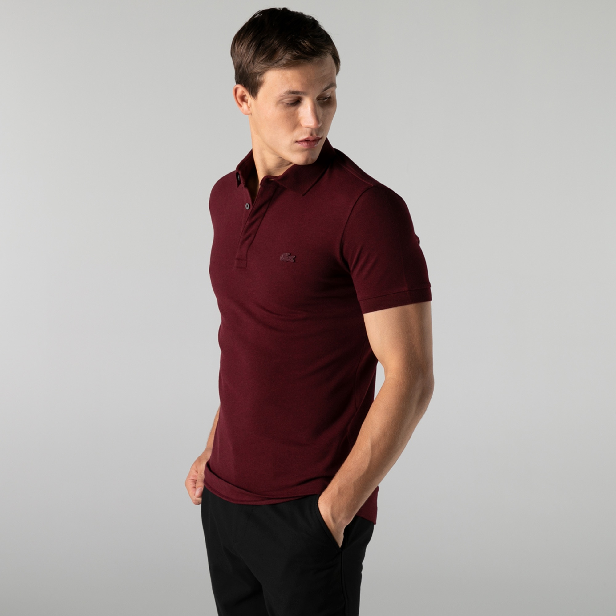 Lacoste Erkek Regular Fit Bordo Polo