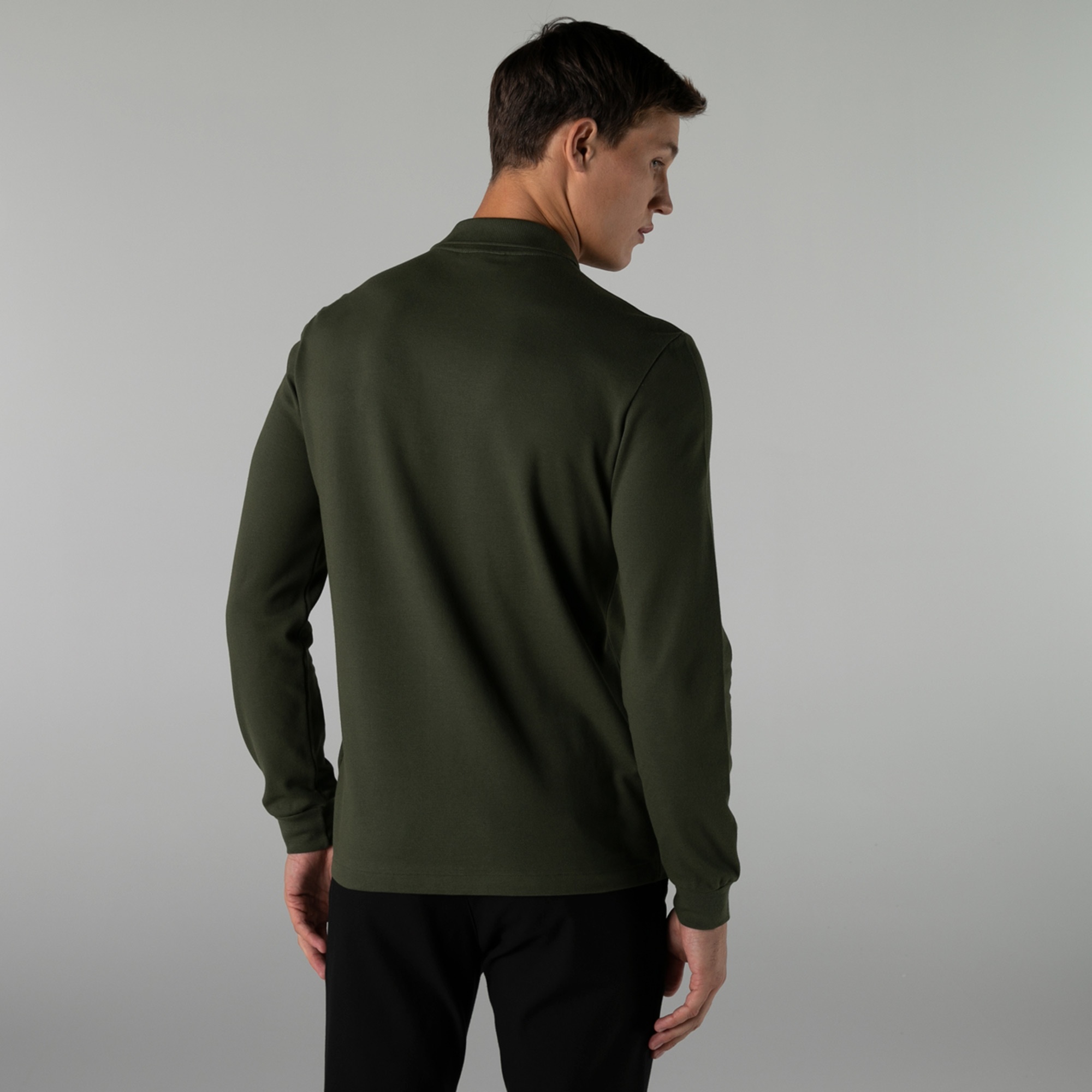 Lacoste Erkek Classic Fit Uzun Kollu Haki Polo