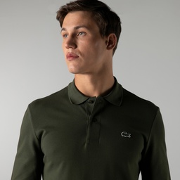 Lacoste Erkek Classic Fit Uzun Kollu Haki Polo Yeşil