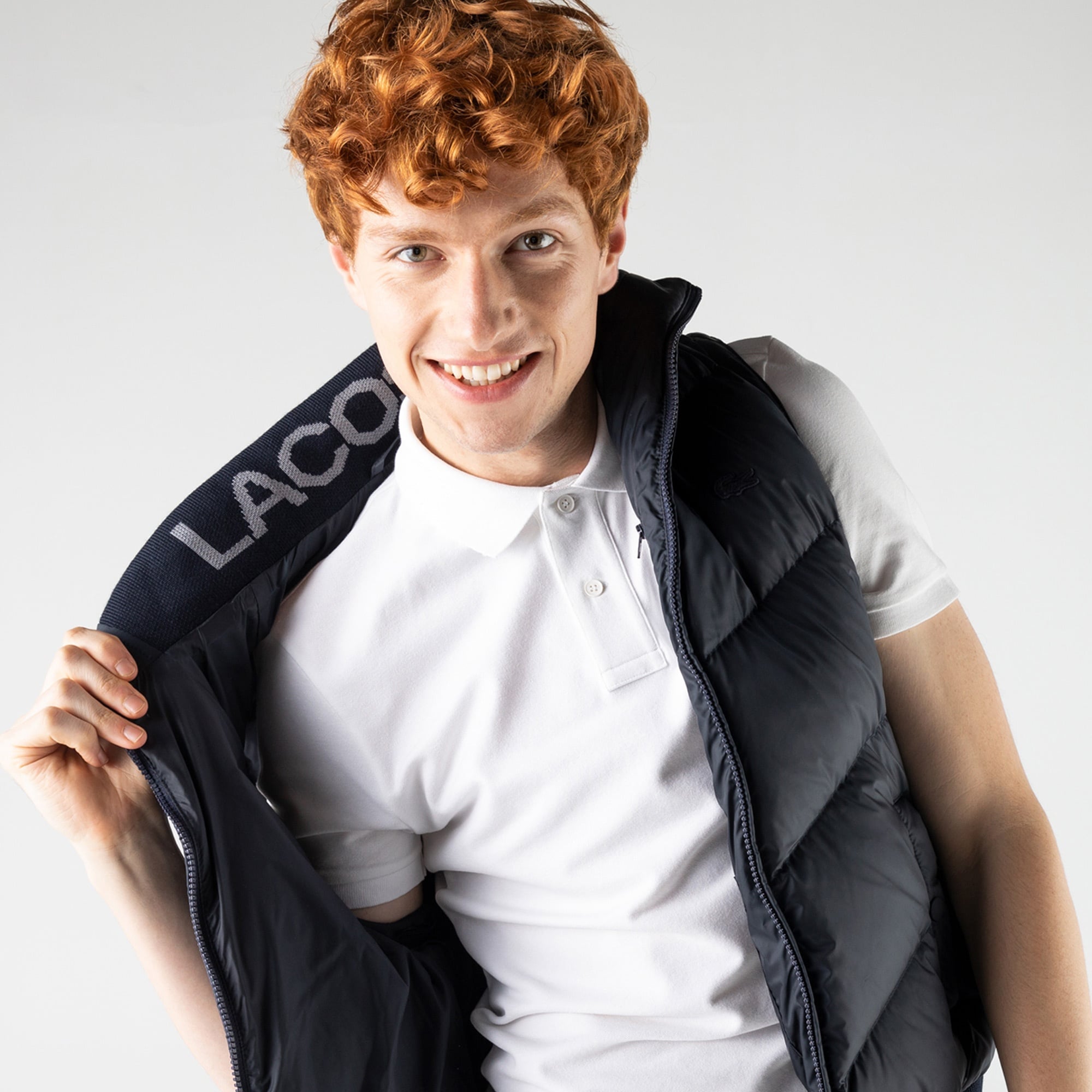 Lacoste Erkek Kapüşonlu Kapitone Lacivert Mont