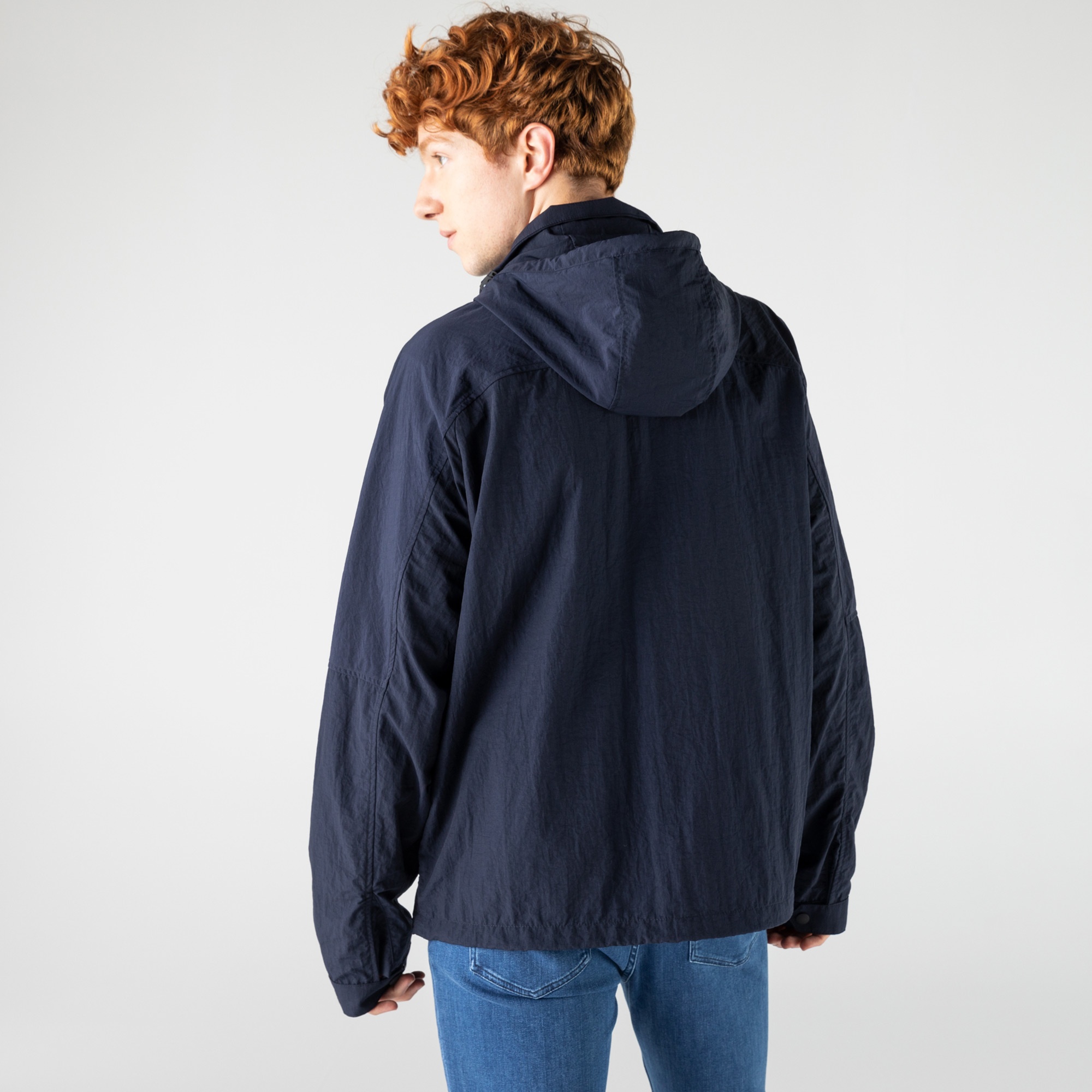 Lacoste Erkek Çıkarılabilir Kapüşonlu Lacivert Mont