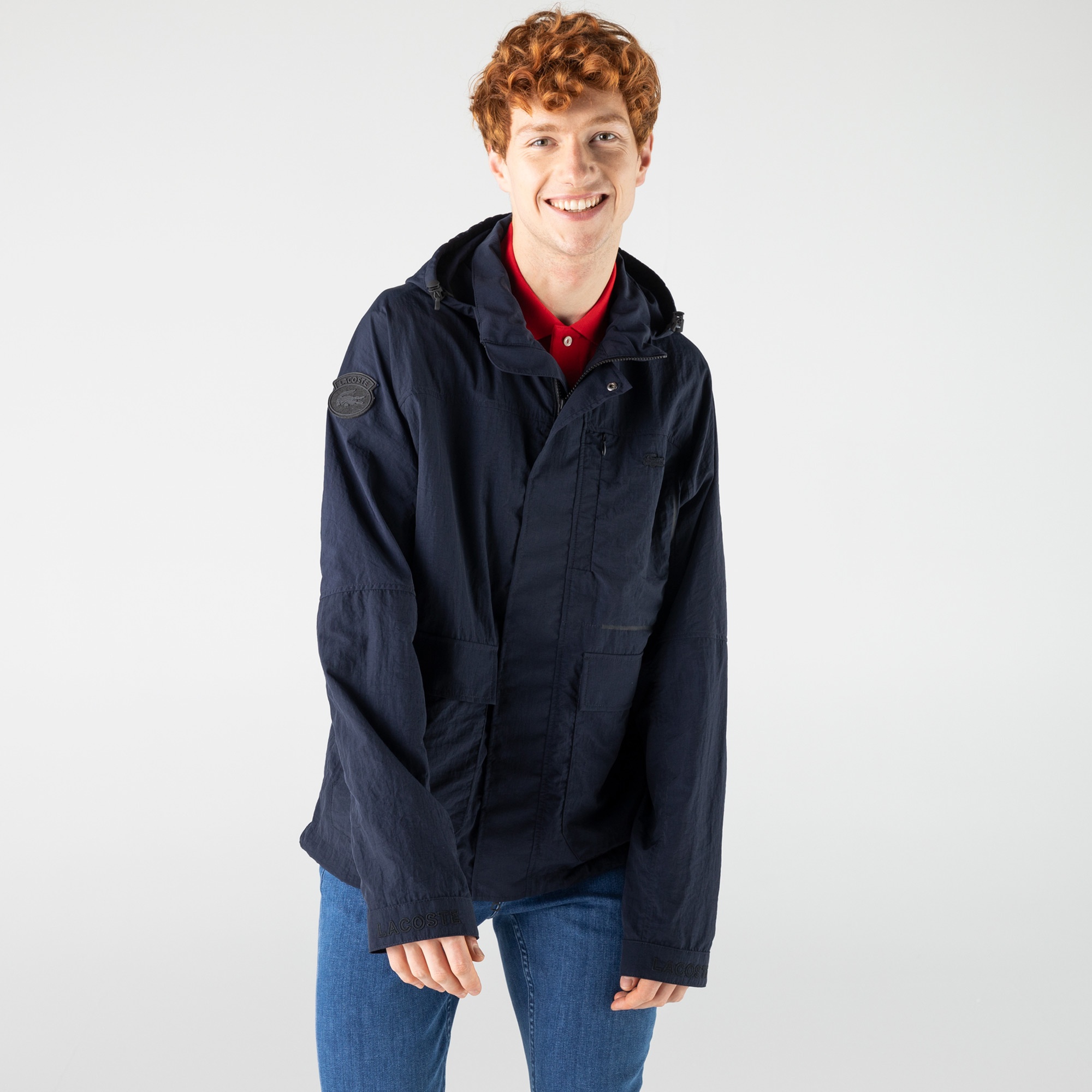 Lacoste Erkek Çıkarılabilir Kapüşonlu Lacivert Mont