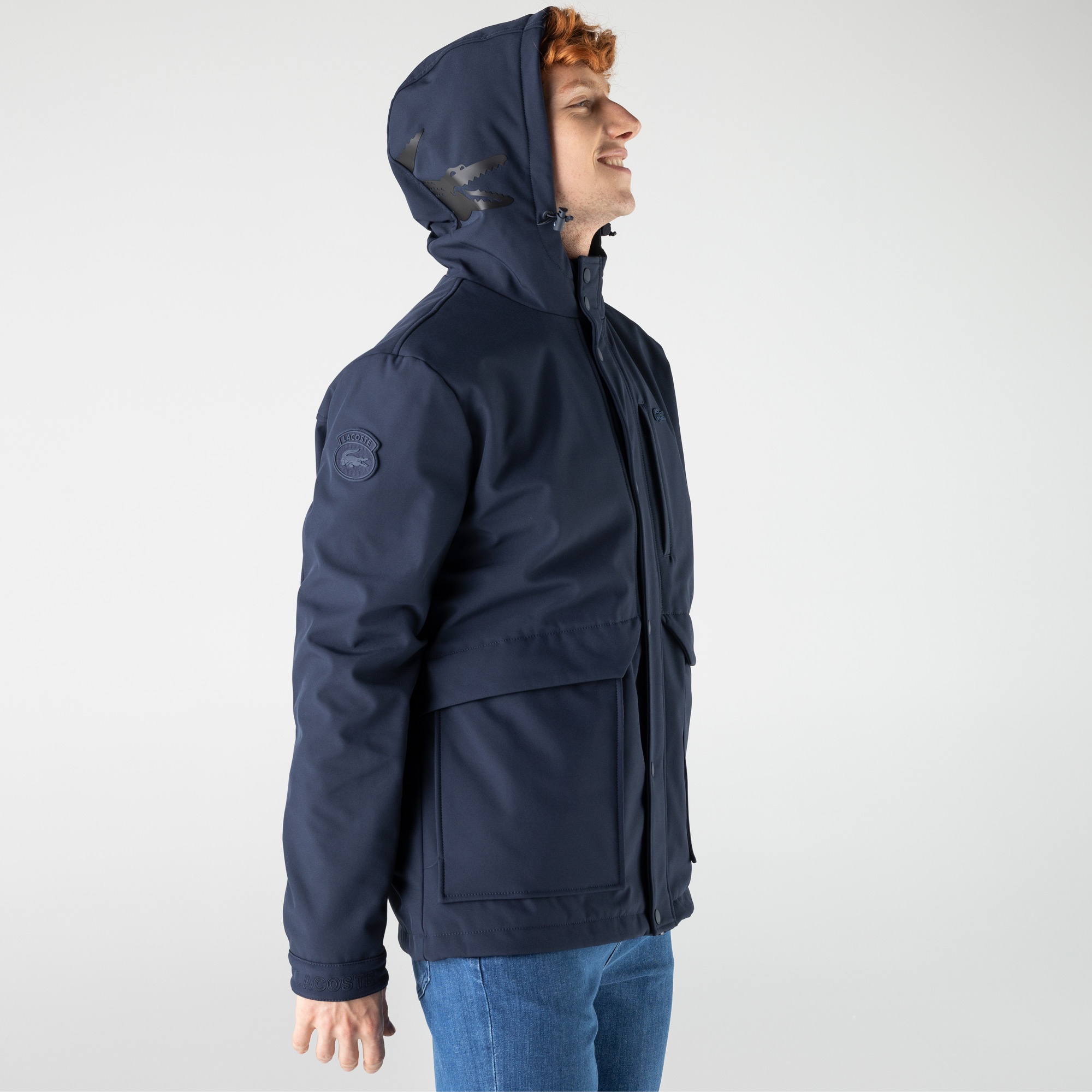 Lacoste Erkek Kapüşonlu Lacivert Mont