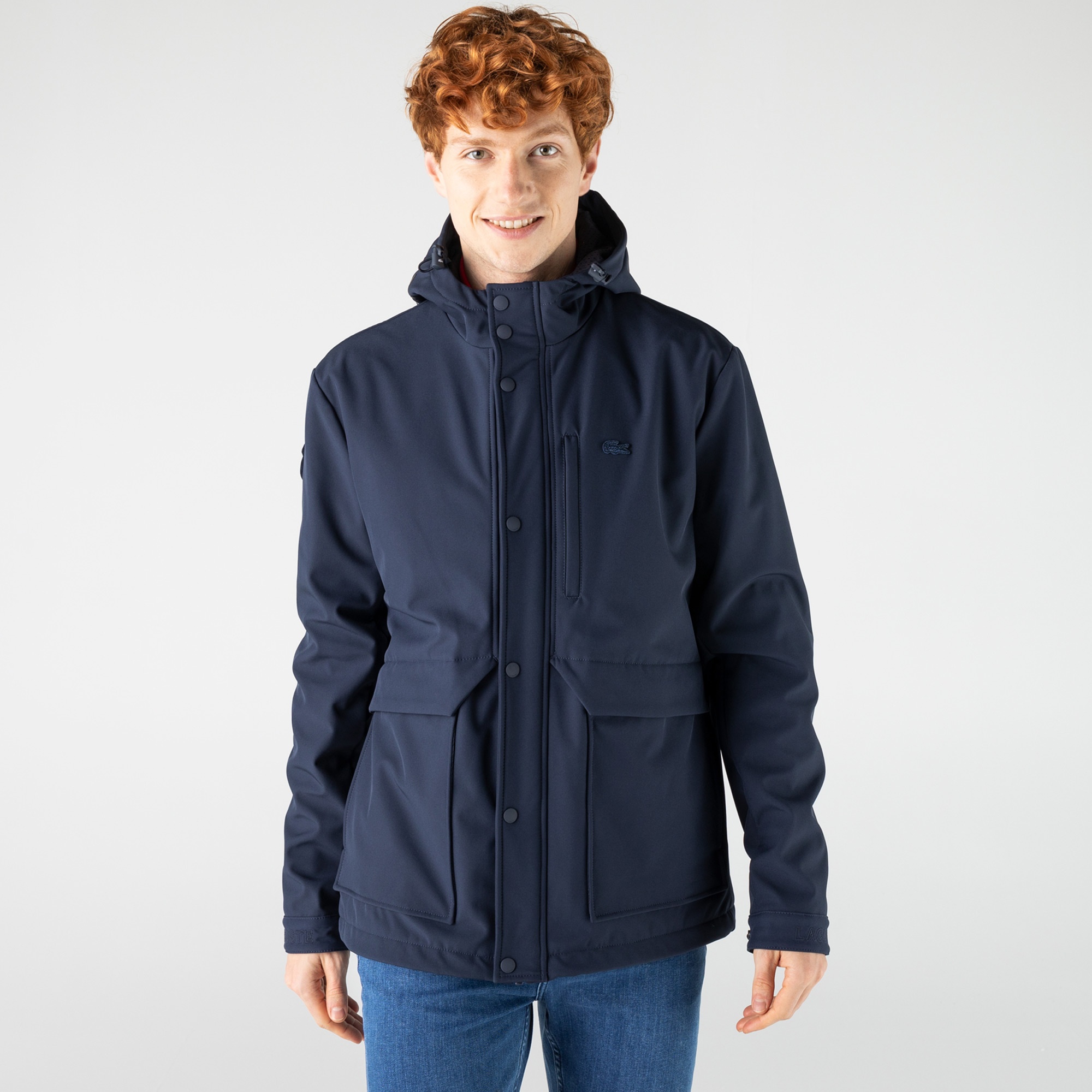 Lacoste Erkek Kapüşonlu Lacivert Mont