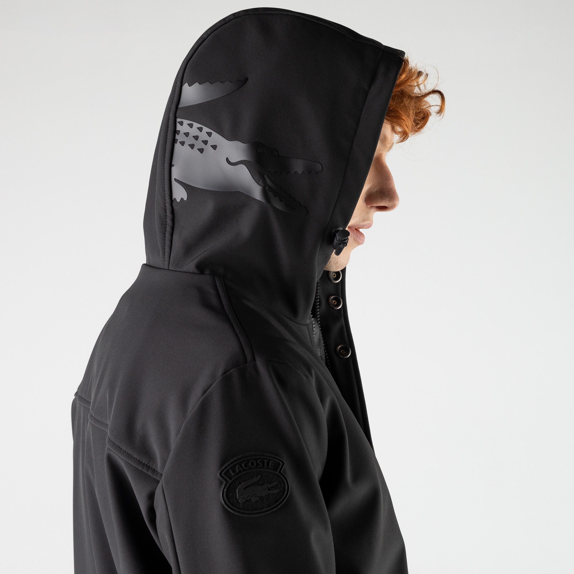 Lacoste Erkek Kapüşonlu Siyah Mont