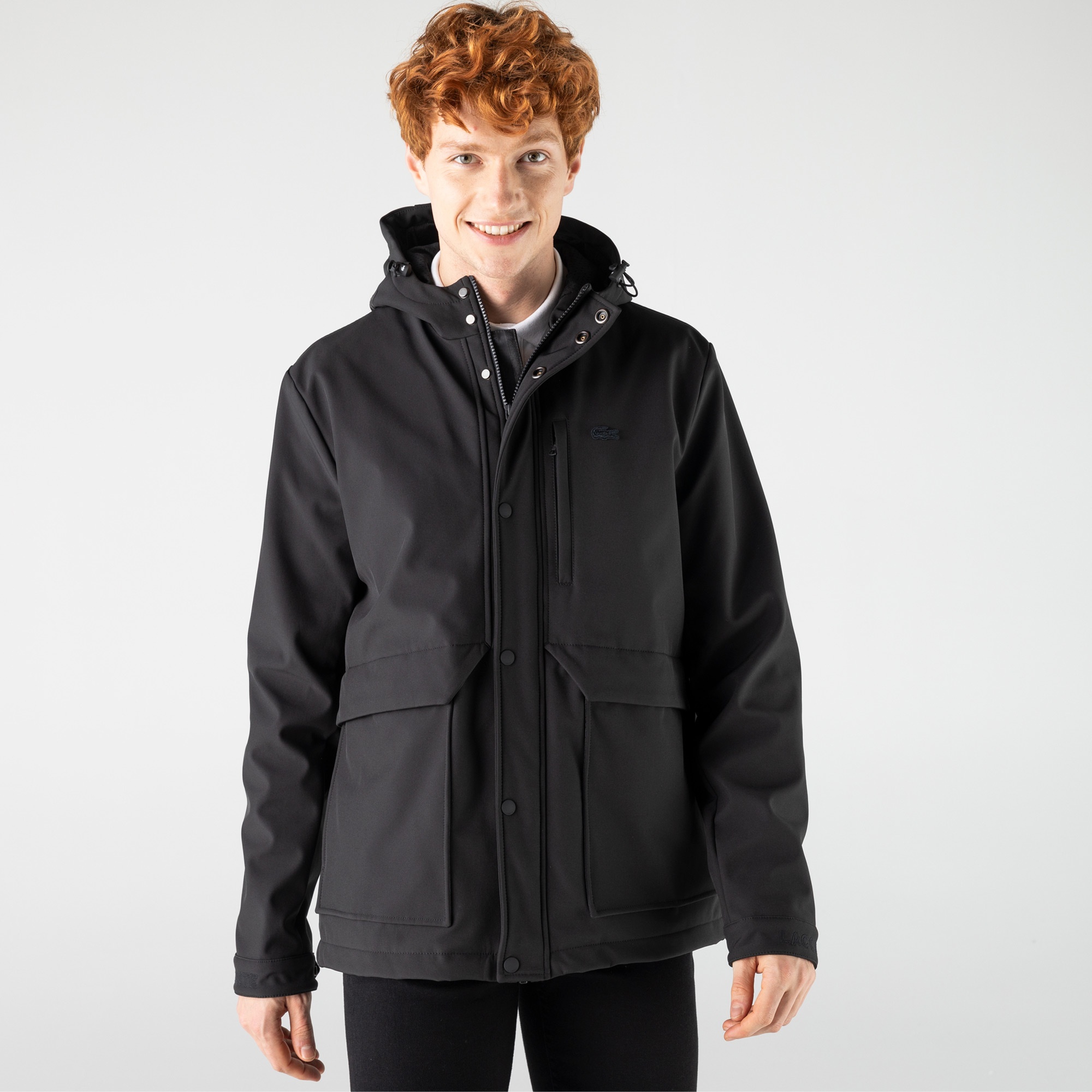 Lacoste Erkek Kapüşonlu Siyah Mont
