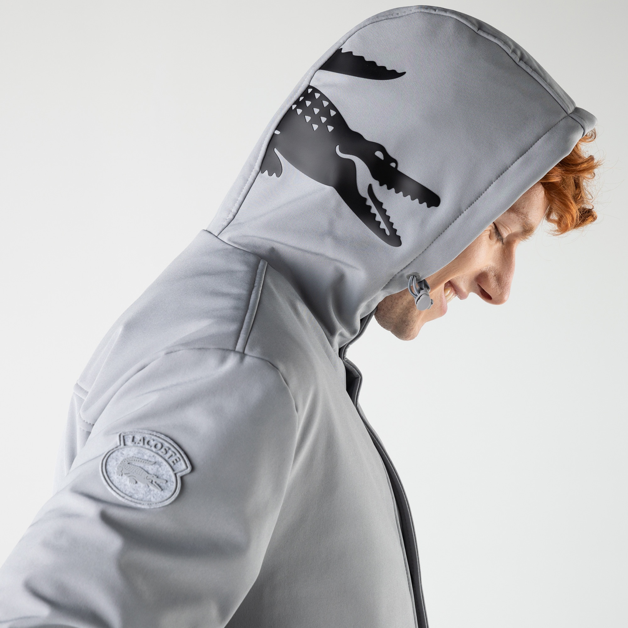 Lacoste Erkek Kapüşonlu Gri Mont