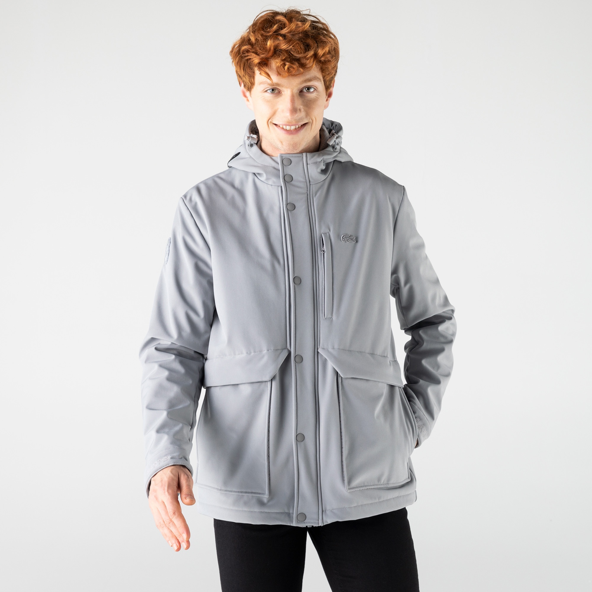 Lacoste Erkek Kapüşonlu Gri Mont