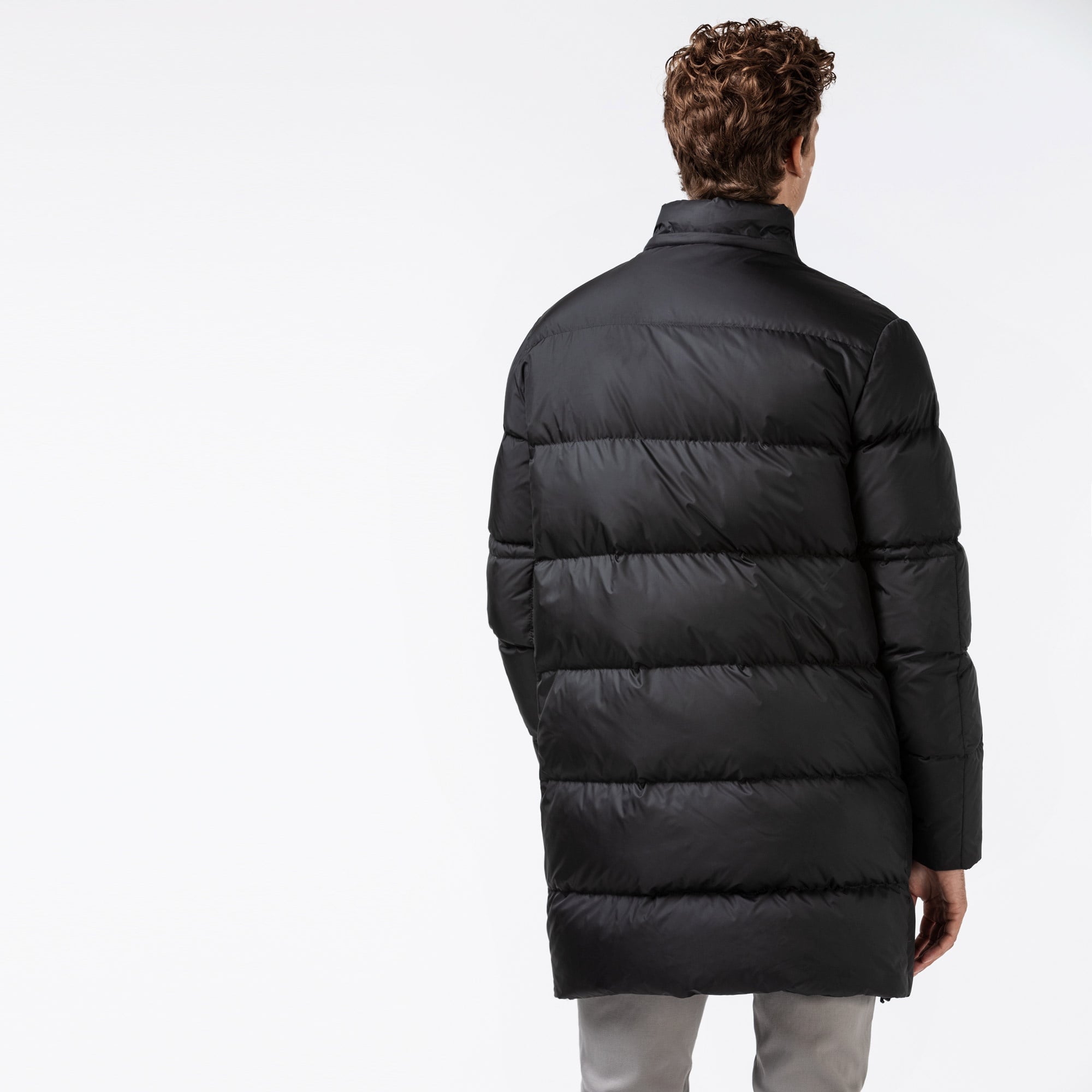 Lacoste Erkek Kapüşonlu Kapitone Siyah Mont