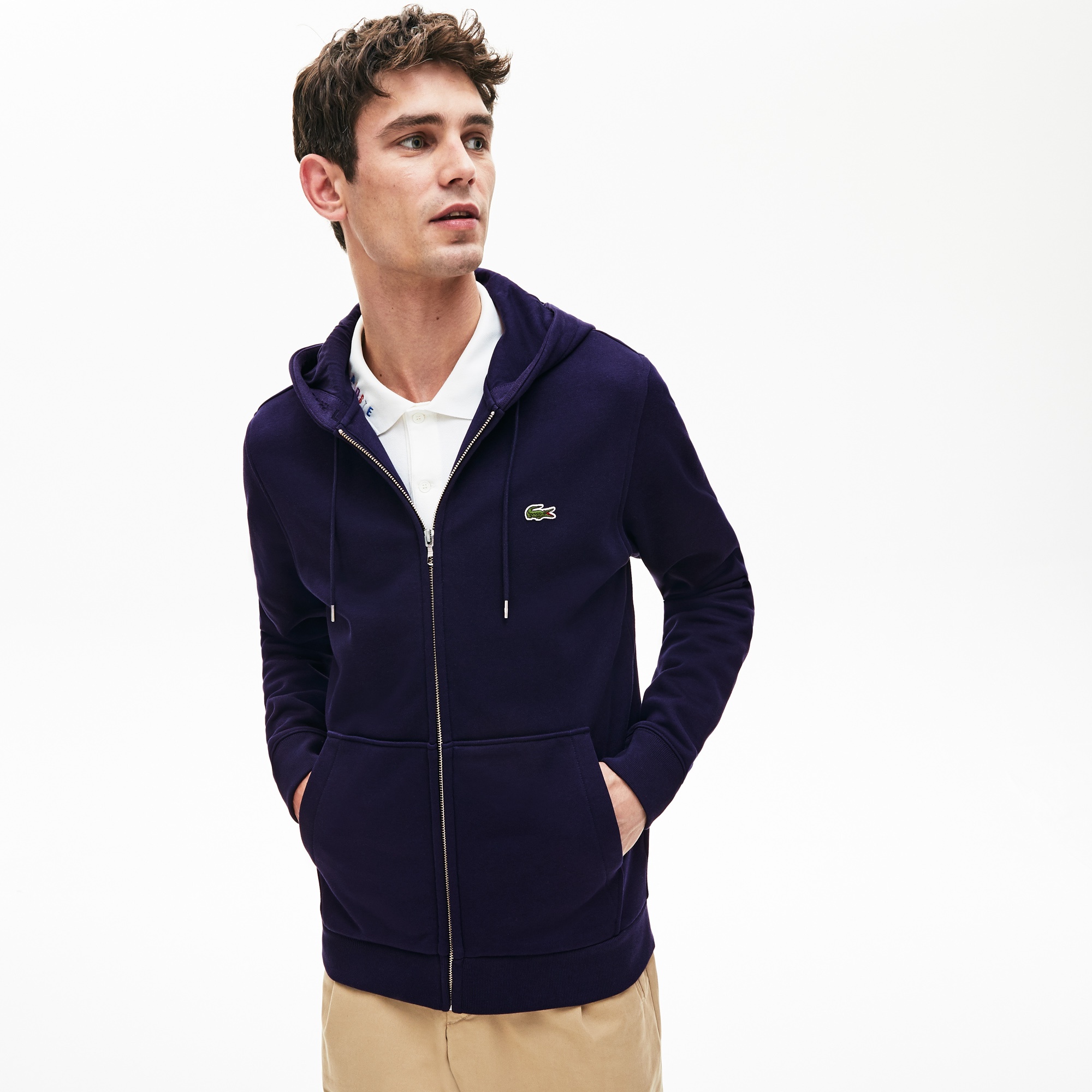 Lacoste Erkek Regular Fit Kapüşonlu Lacivert Sweatshirt