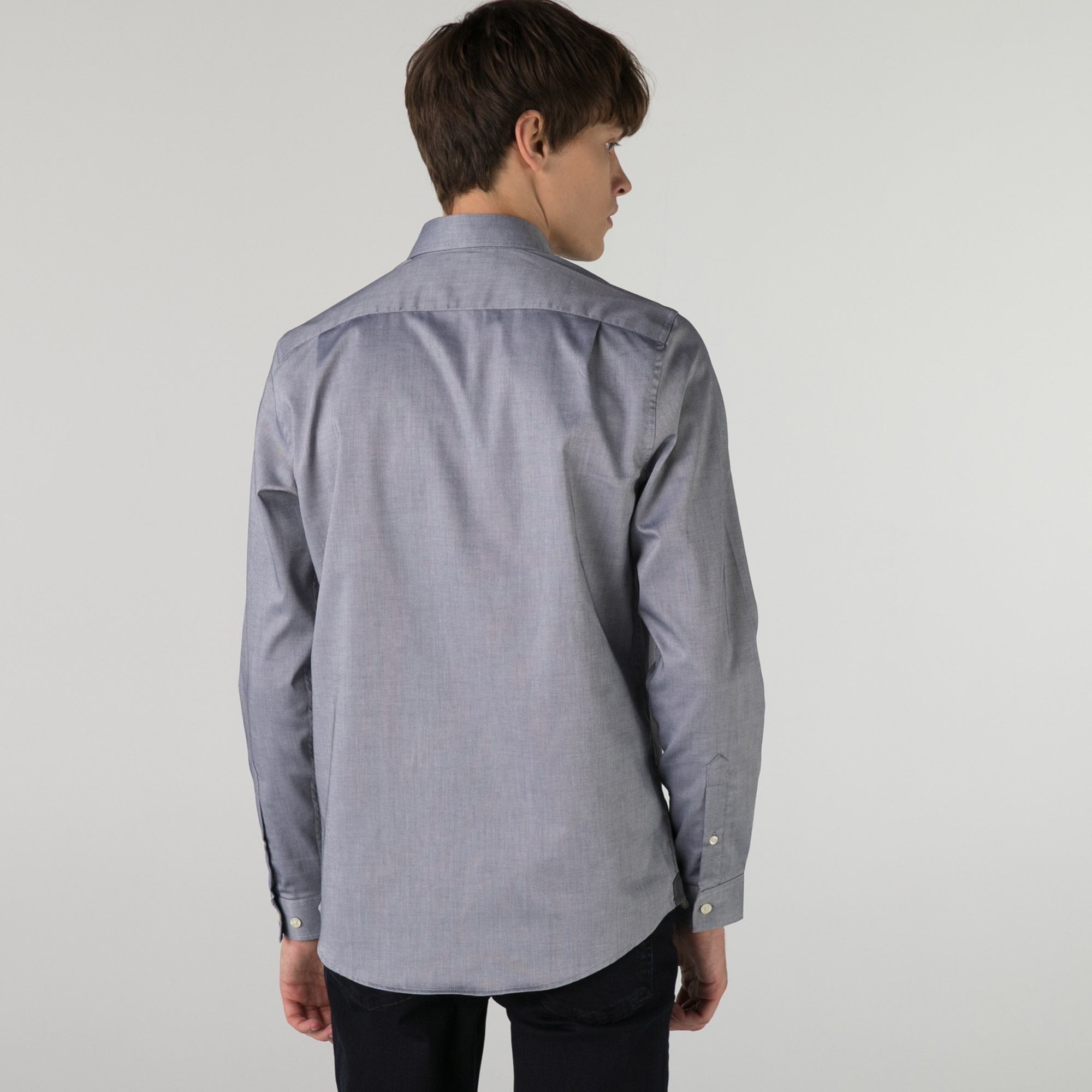 Lacoste Erkek Slim Fit Gri Gömlek